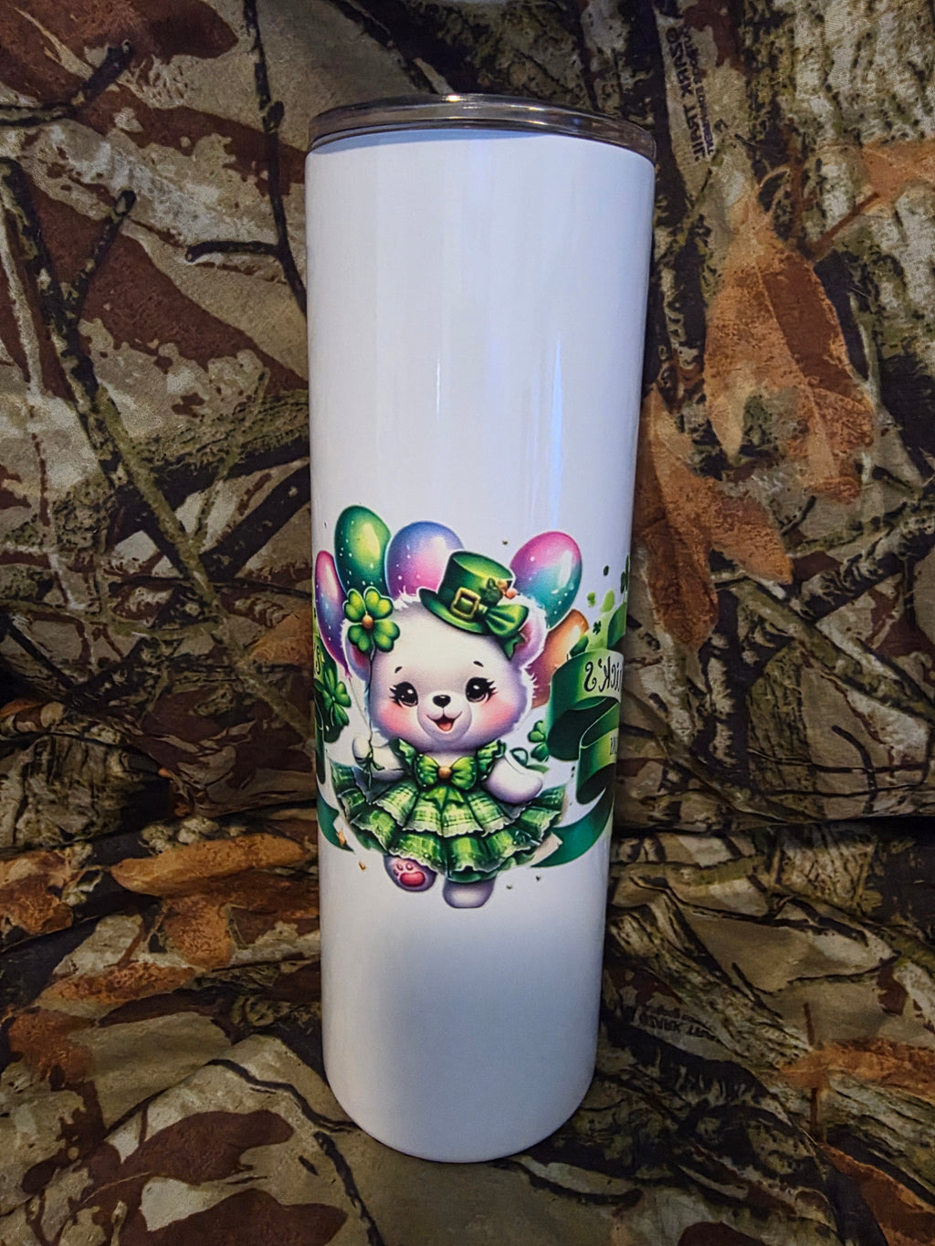 Happy St. Patrick’s Day Bear 30oz Skinny Tumbler