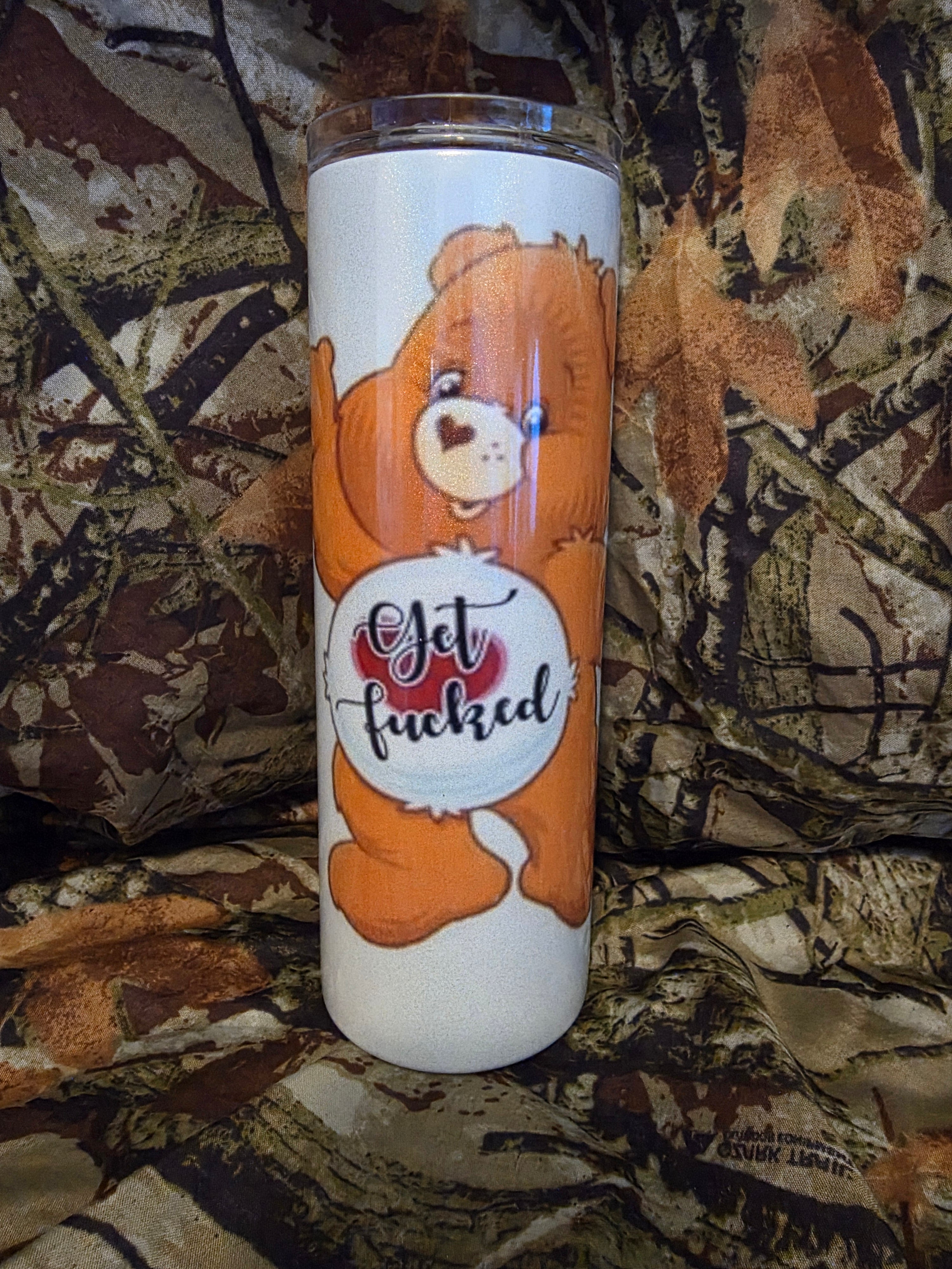 Get Fucked” Attitude Bear 20oz Skinny Tumbler