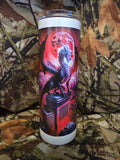 Dragon Moon Cityscape 20oz Skinny Tumbler – Fantasy Dragon Stainless Steel Cup – Gothic Fantasy Travel Mug