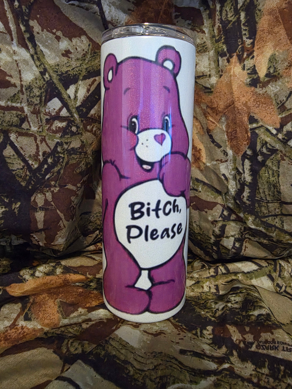 Sarcastic Pink Bear Tumbler – 20oz Skinny Cup