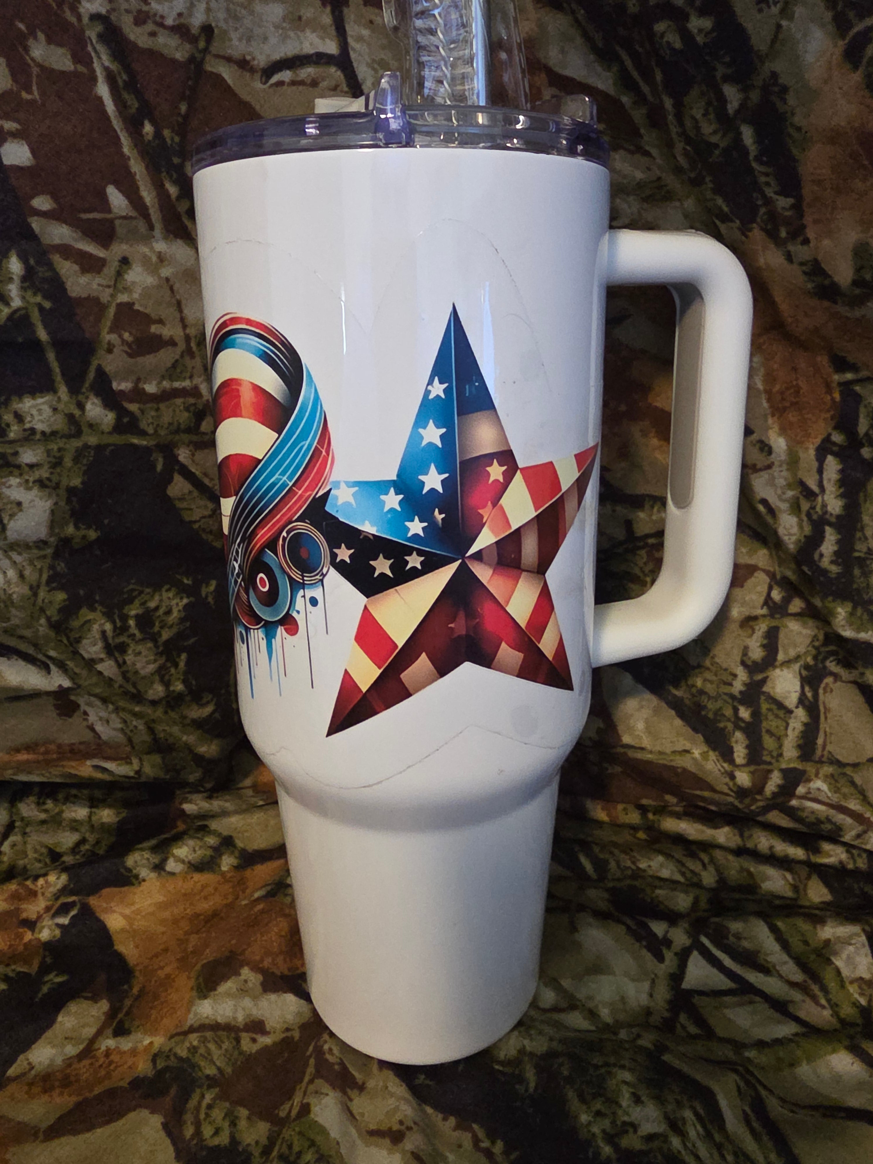 Patriotic Music 40oz Tumbler With Handle