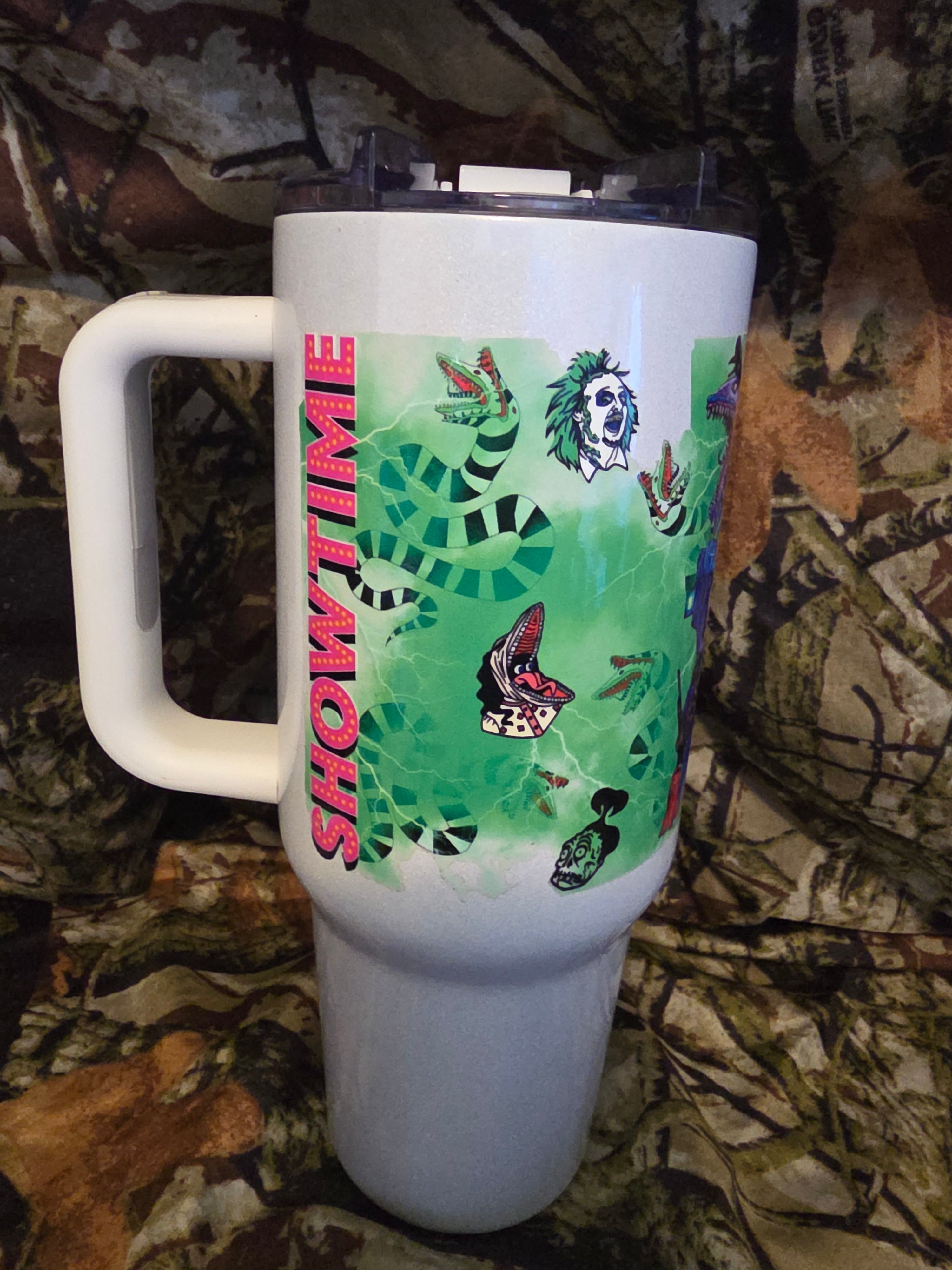 Beetlejuice Inspired 40oz Horror Tumbler