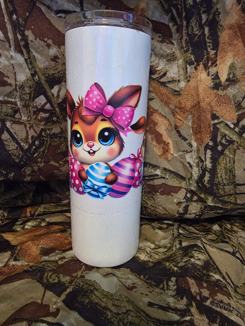 Cute Bunny Easter Tumbler 20oz Skinny Cup