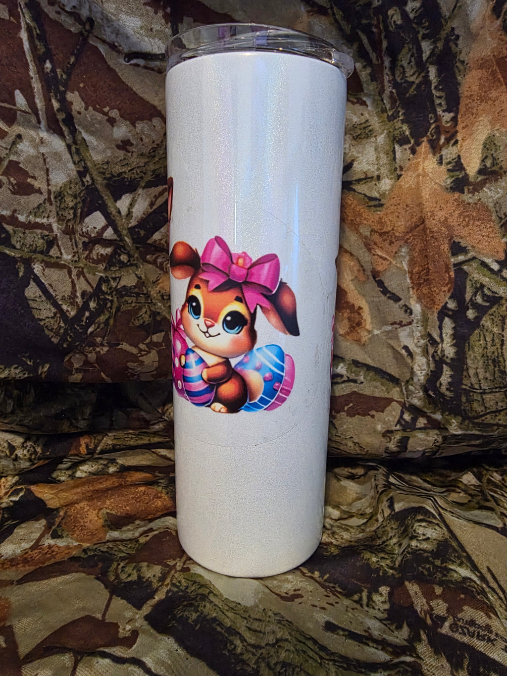 Cute Bunny Easter Tumbler 20oz Skinny Cup