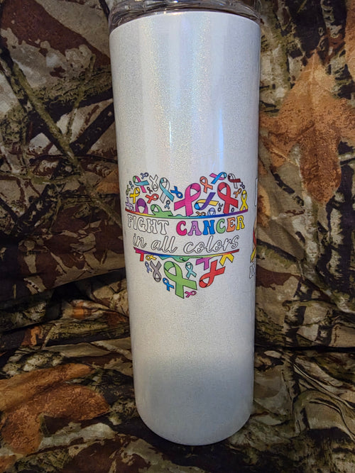 Cancer Awareness Tumbler – Fight Cancer In All Colors