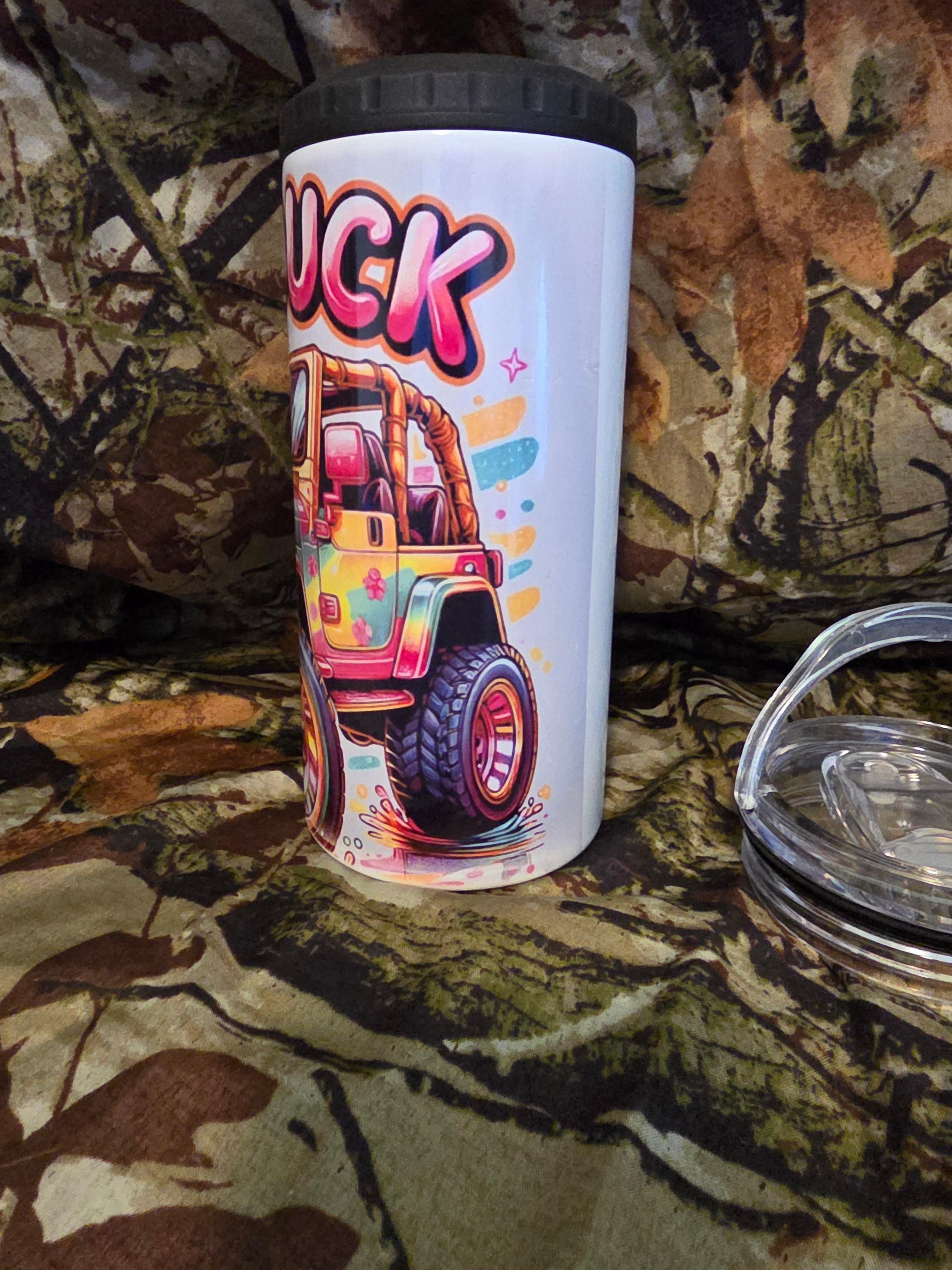 Duck Duck Jeep 16 oz Cozy Style Tumbler with Lid Straw & Bottle Opener