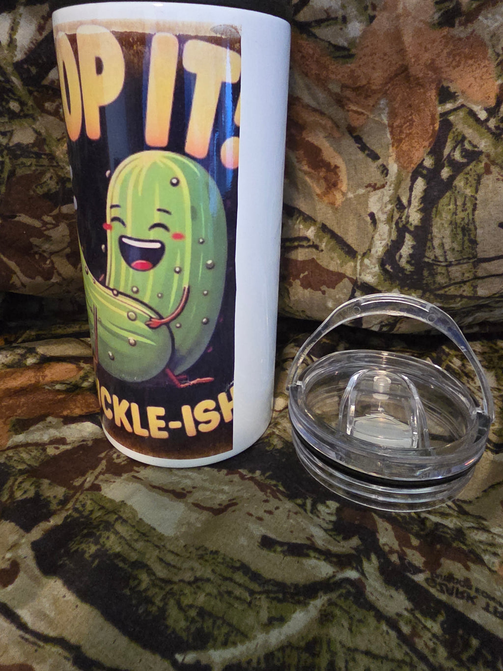 Stop Pickling Me 16 oz Cozy Style Tumbler with Lid Straw & Bottle Opener