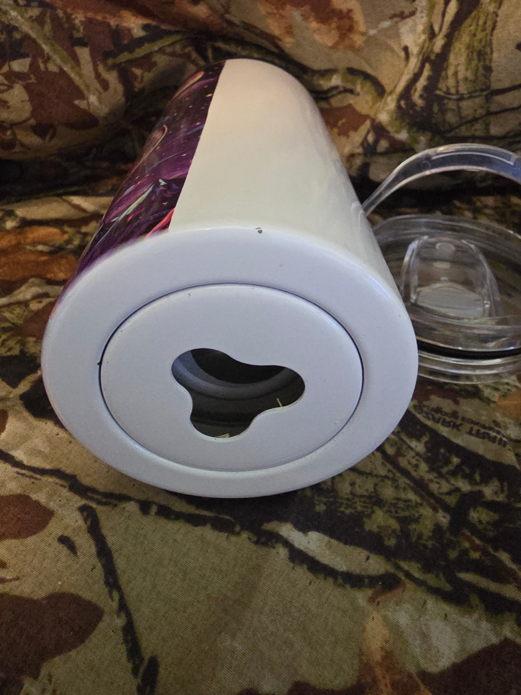 Psychedelic Rainbow Skull 16 oz Cozy Style Tumbler with Lid Straw & Bottle Opener