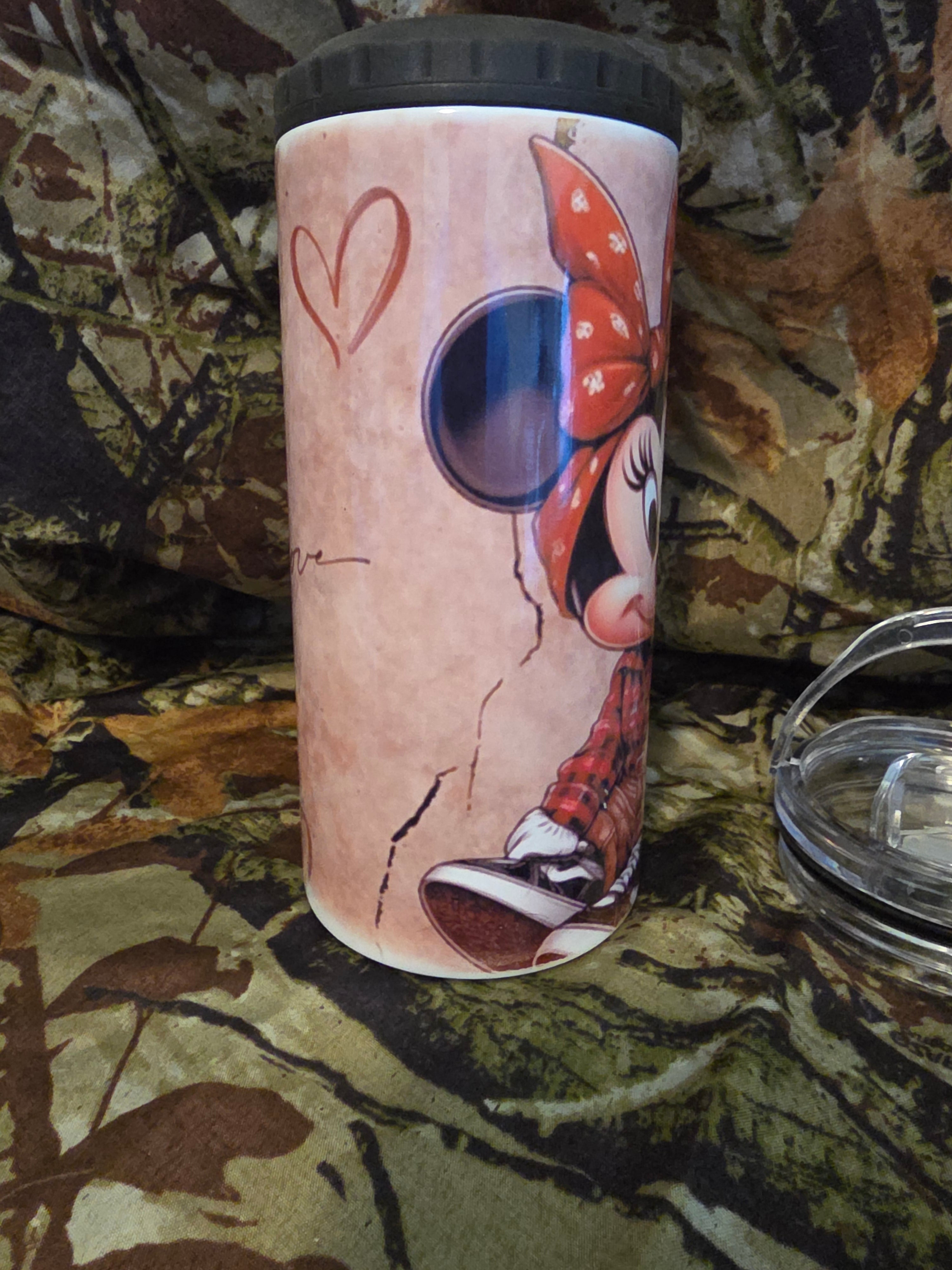 Country Style Mouse Couple 16 oz Cozy Style Tumbler with Lid Straw & Bottle Opener