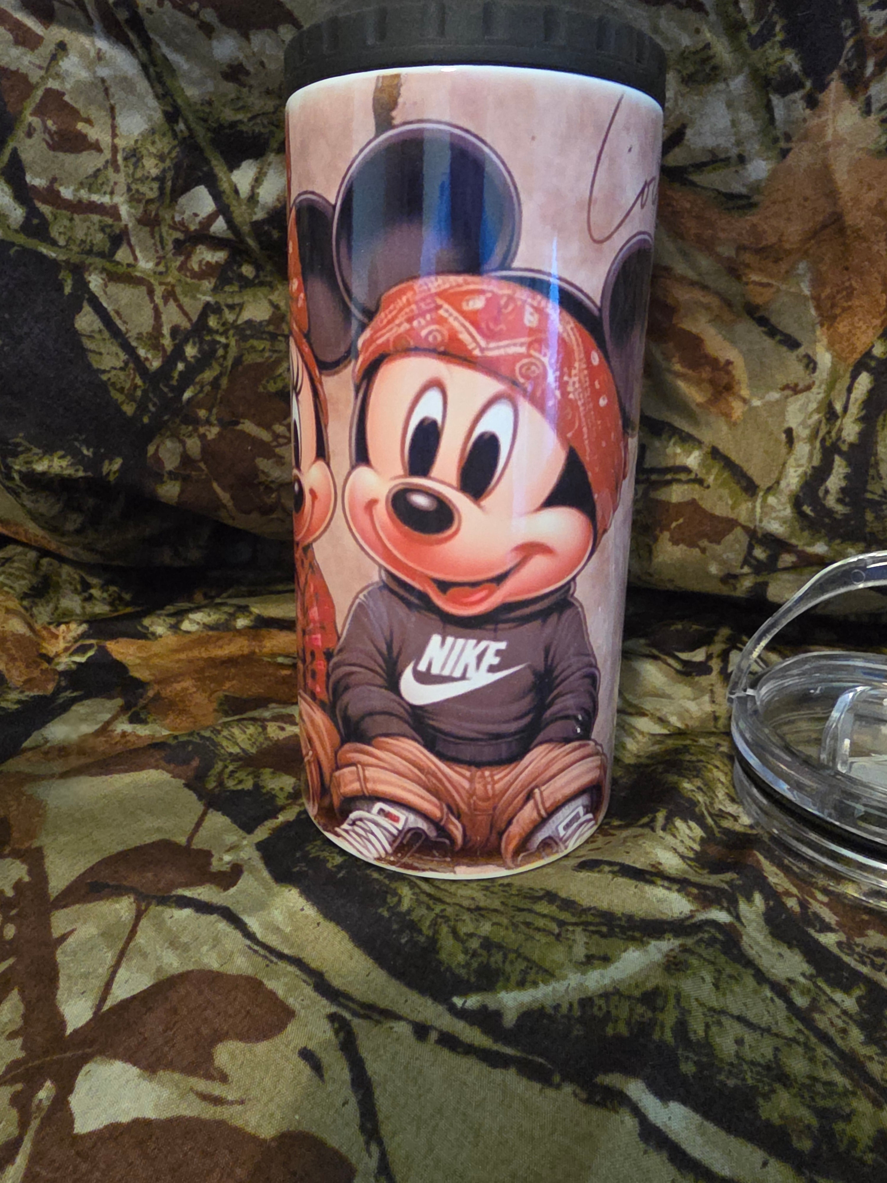 Country Style Mouse Couple 16 oz Cozy Style Tumbler with Lid Straw & Bottle Opener