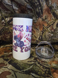 Touch Me and I Will Bite You Stitch Inspired 16 oz Stainless Steel Tumbler with Lid Straw & Bottle Opener