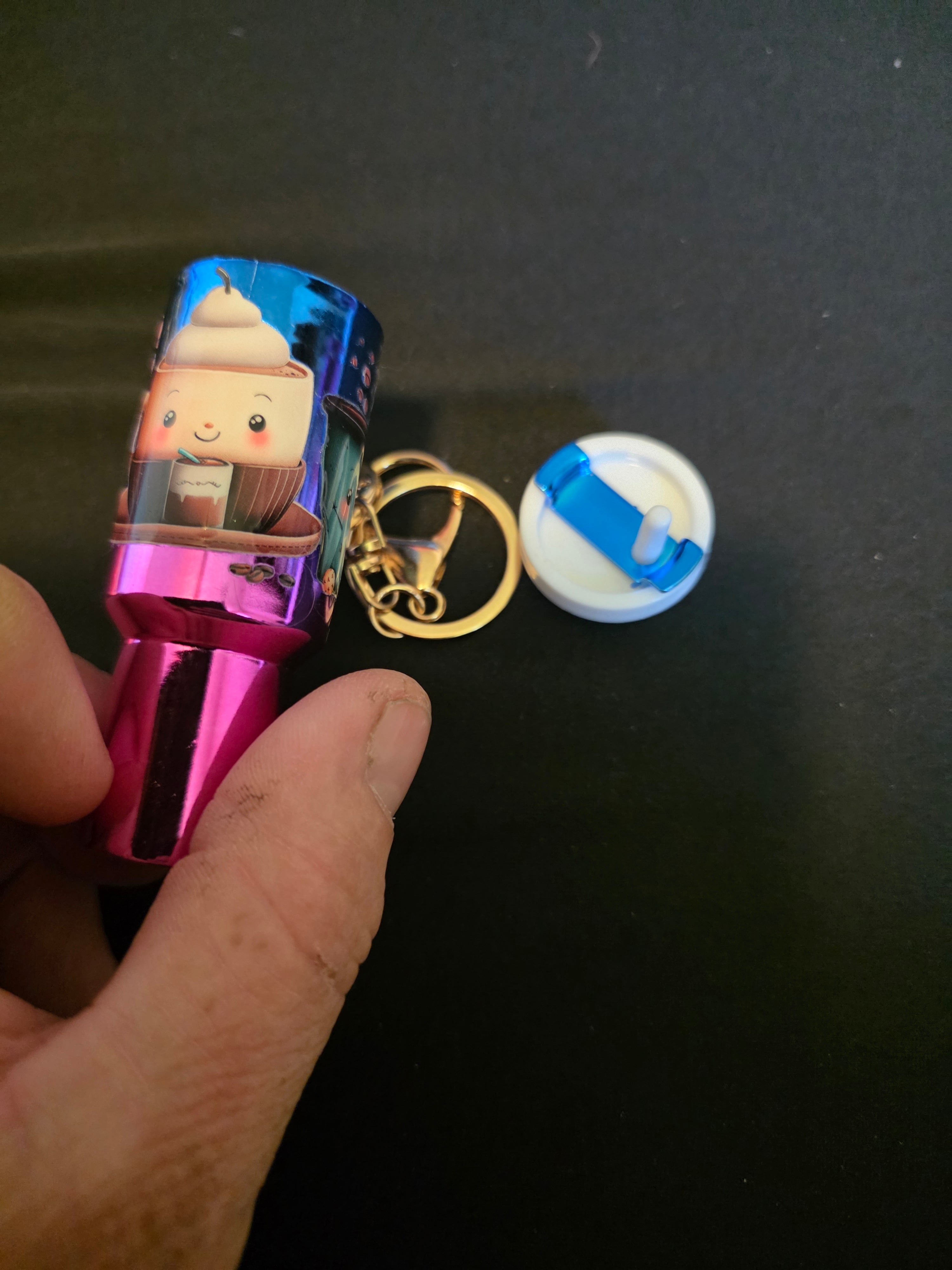 Coffee & Beverage Mini Tumbler Keychain & ChapStick Holder