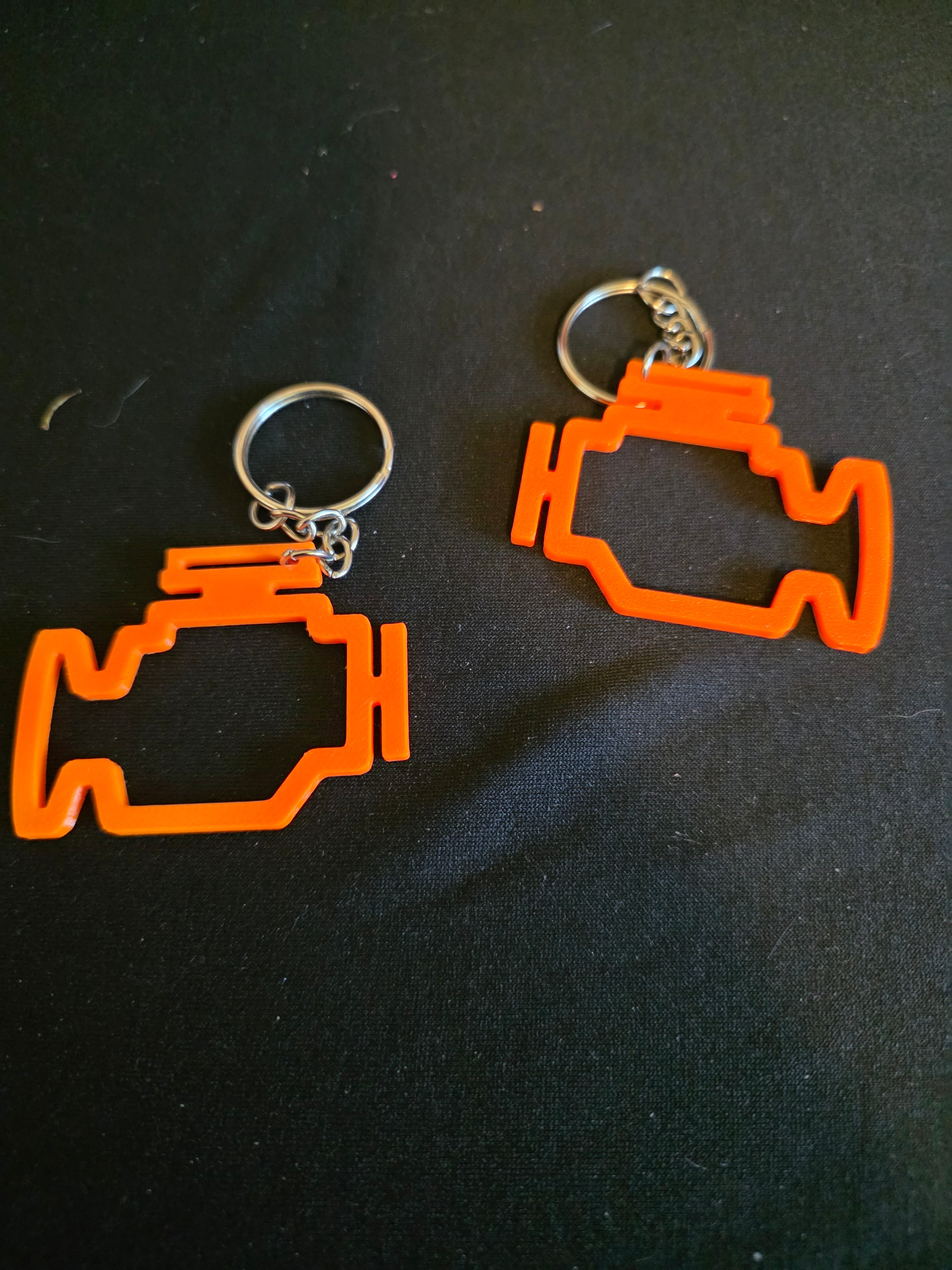 3D Printed Check Engine Keychain