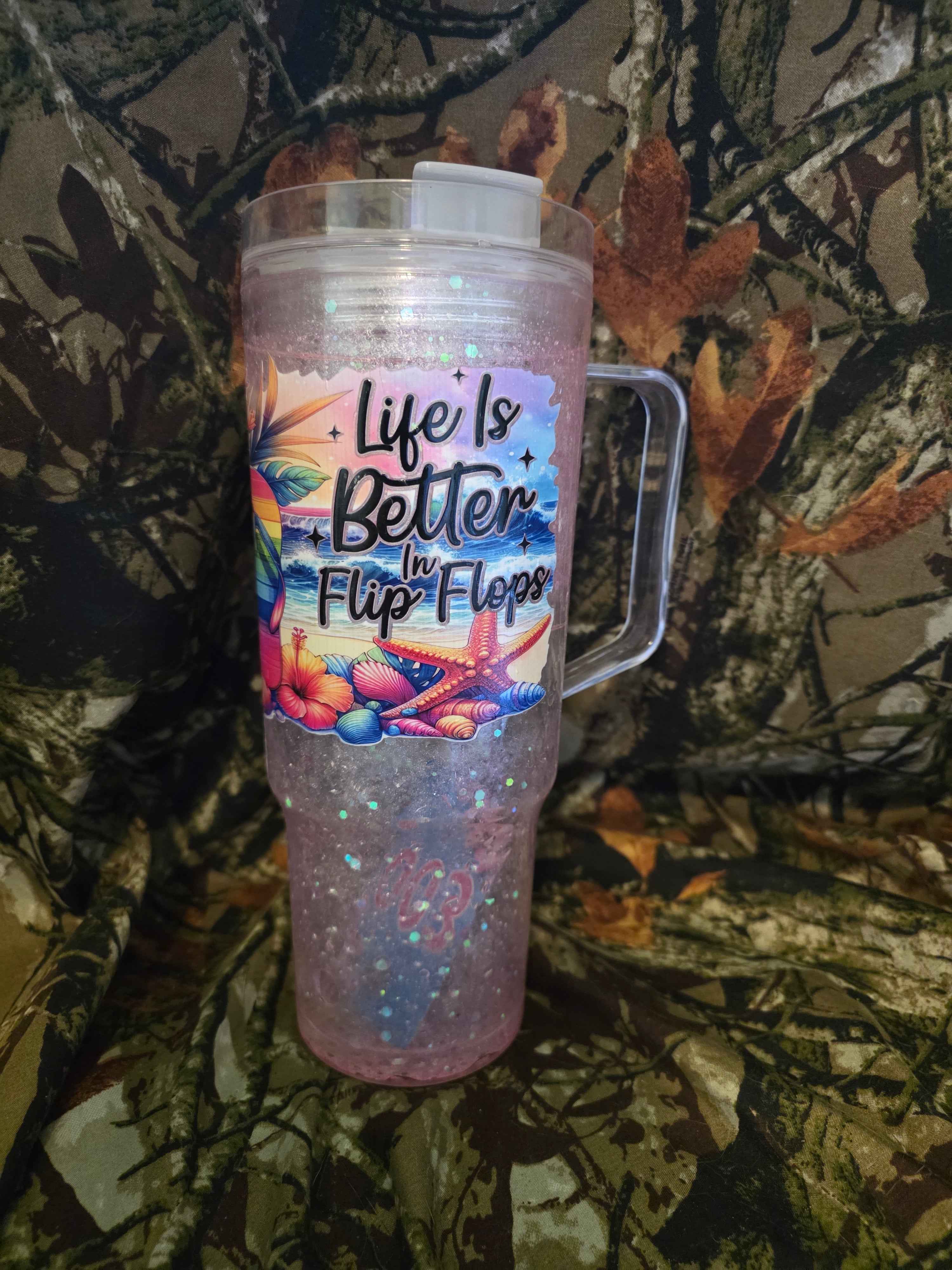 Life Is Better in Flip Flops 40 oz Snow Globe Tumbler