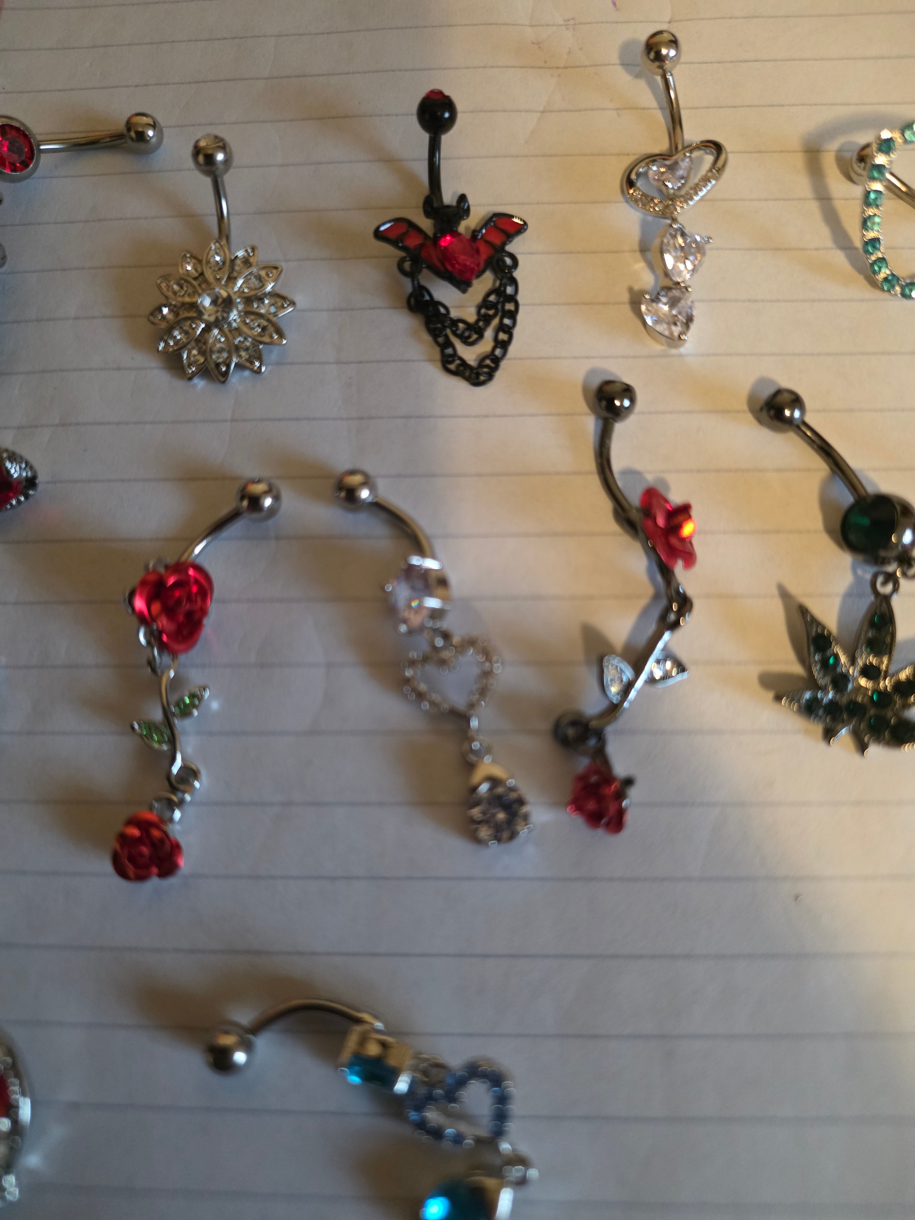 Dangle Belly Ring Collection – Hearts, Roses, Gems & Specialty Designs