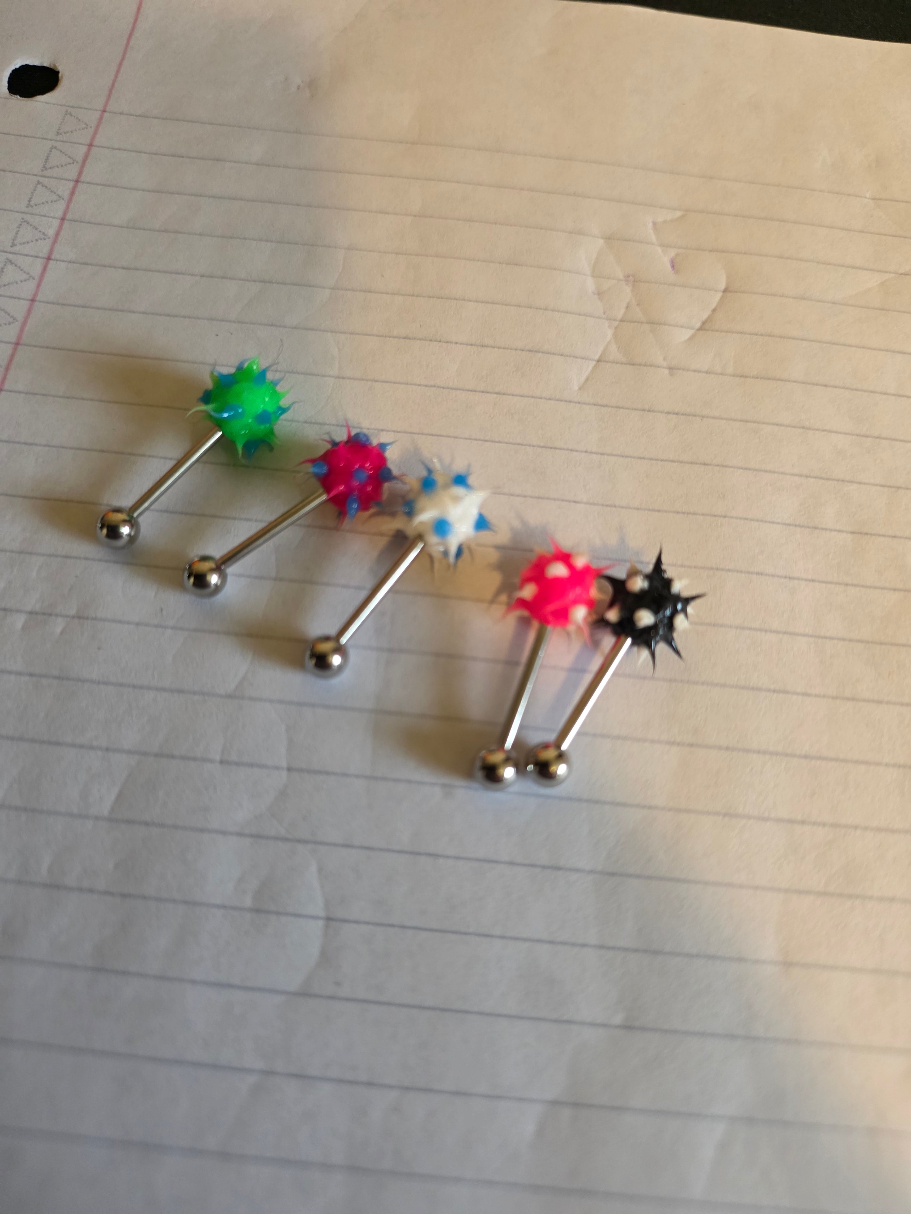 Surgical Steel Silicone Spike Ball Barbells