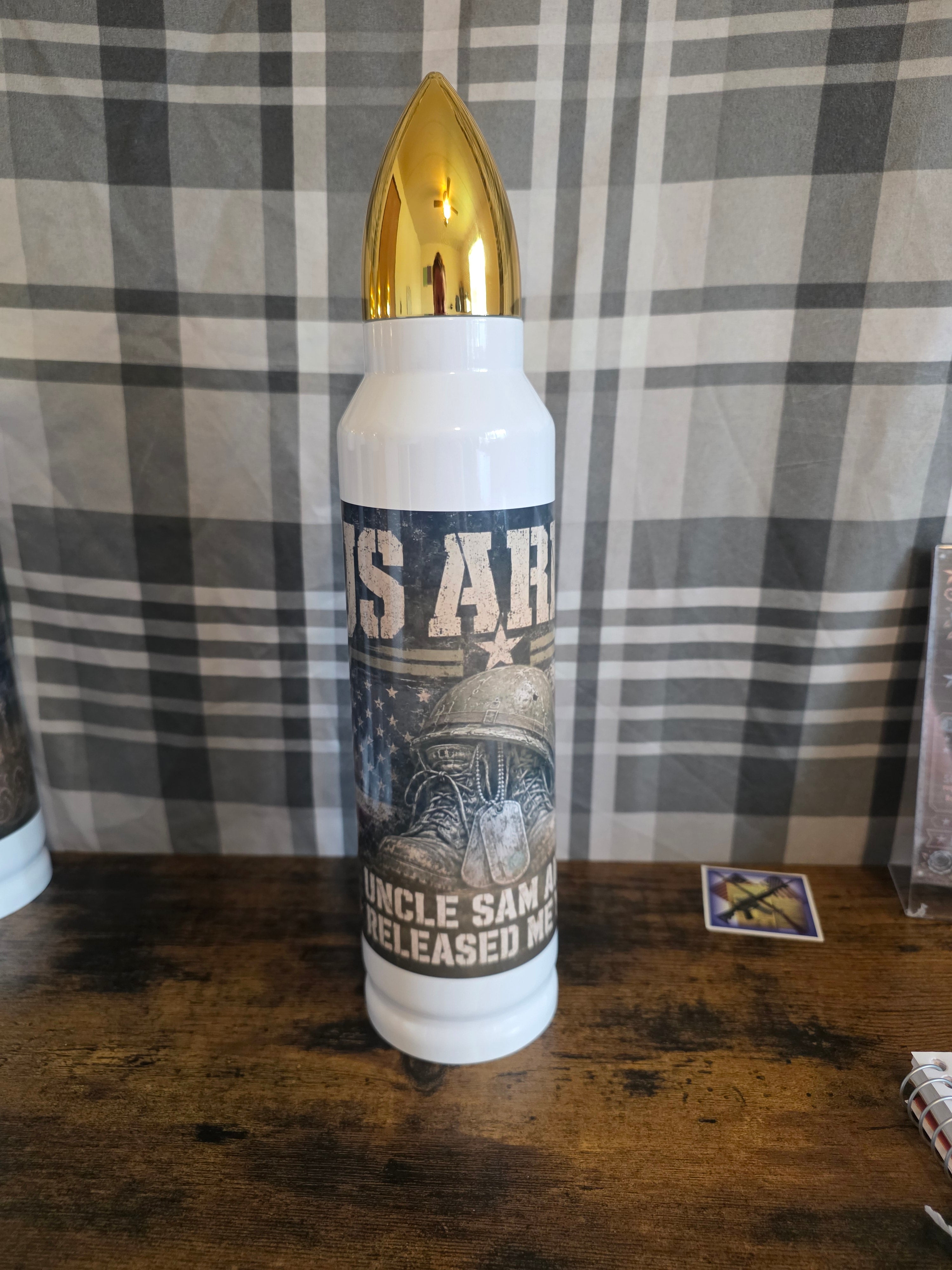 Uncle Sam Ain't Released Me Yet" 32 oz Bullet Thermos