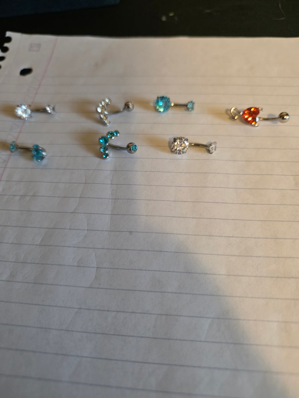 Surgical Steel Gem Belly Rings – Assorted Crystal Designs
