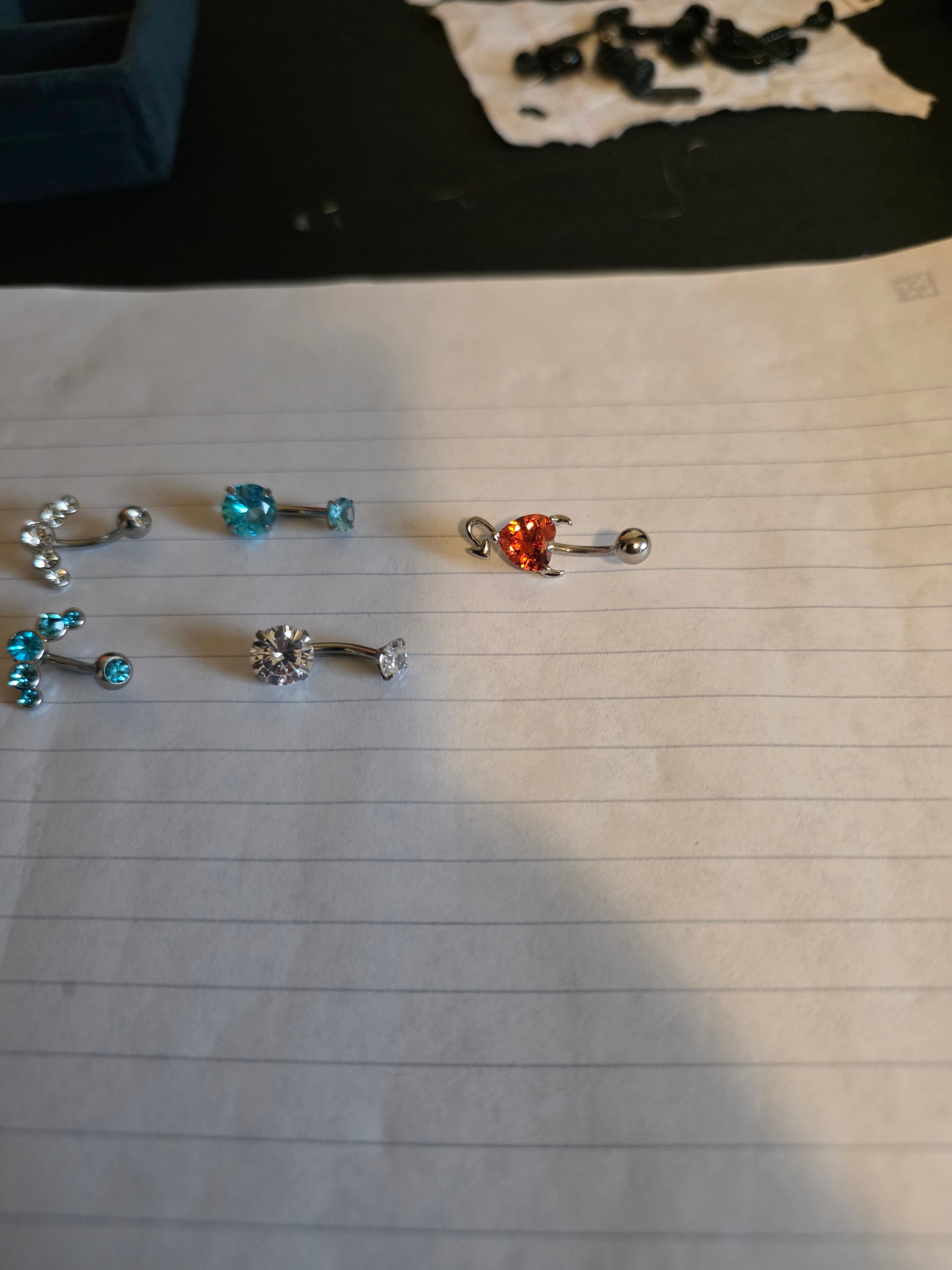 Surgical Steel Gem Belly Rings – Assorted Crystal Designs