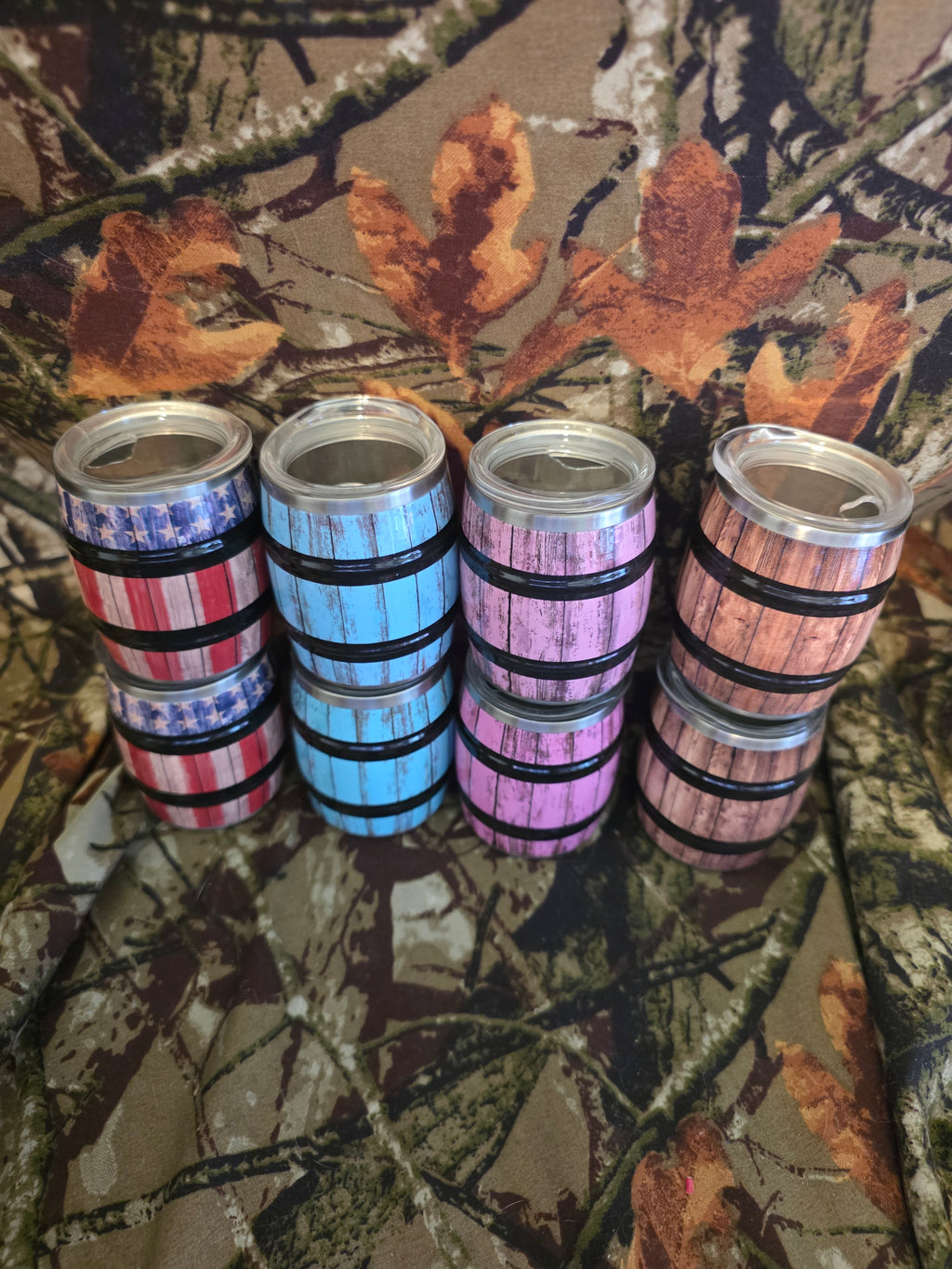 Rustic Barrel Style Stainless Steel Tumblers – Choose Your Design