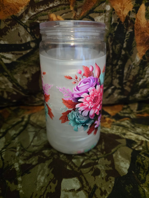16 oz Plastic Snow Globe Tumbler – Colorful Owl Glitter Cup