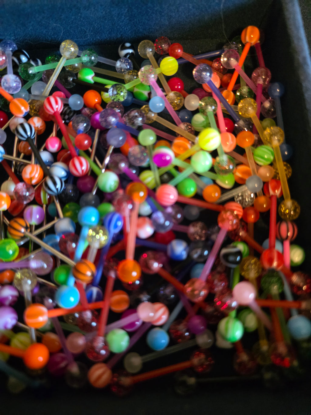 Random Tongue/nipple Ring Collection – Acrylic & Metal Styles