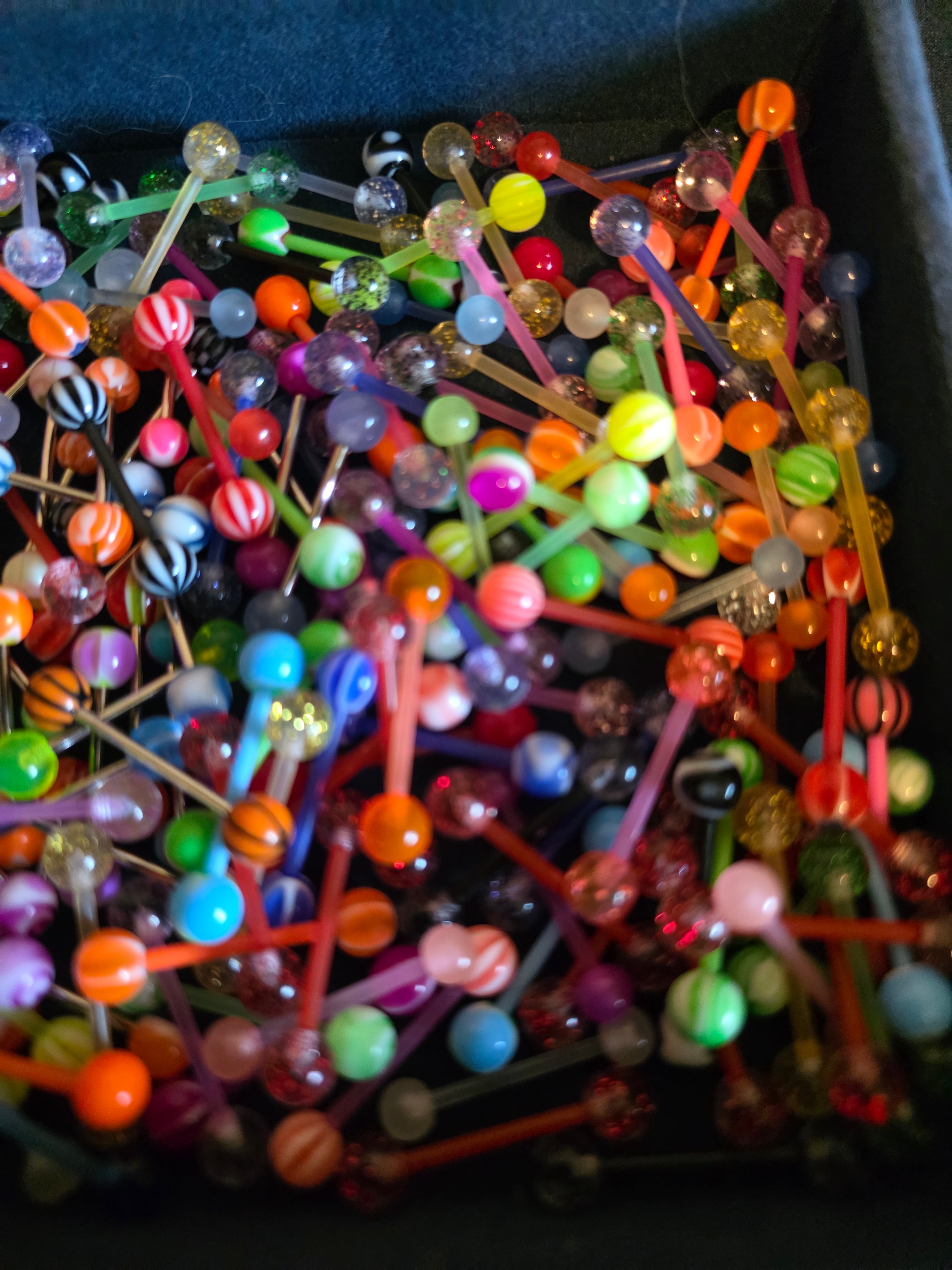 Random Tongue/nipple Ring Collection – Acrylic & Metal Styles