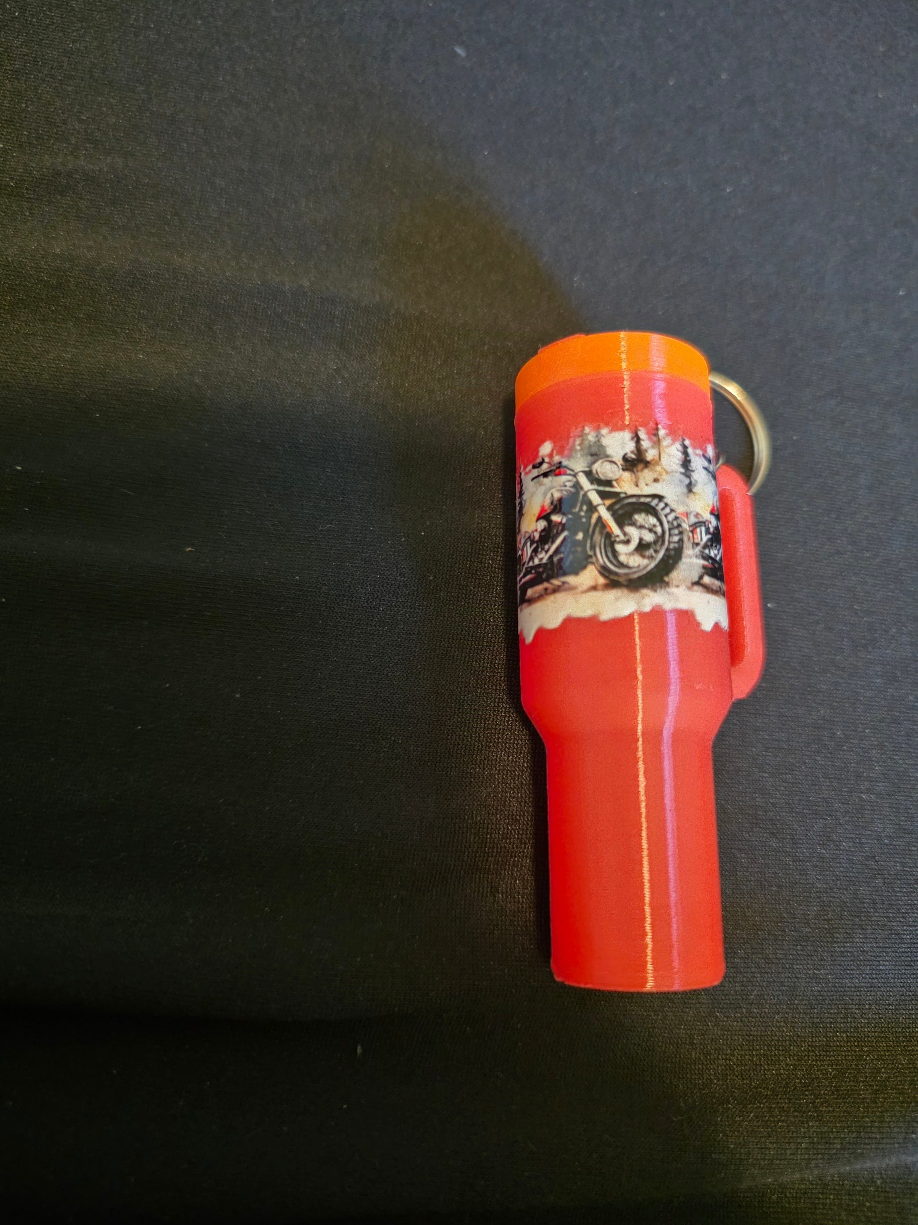 Motorcycle Mini Tumbler Keychain & ChapStick Holder