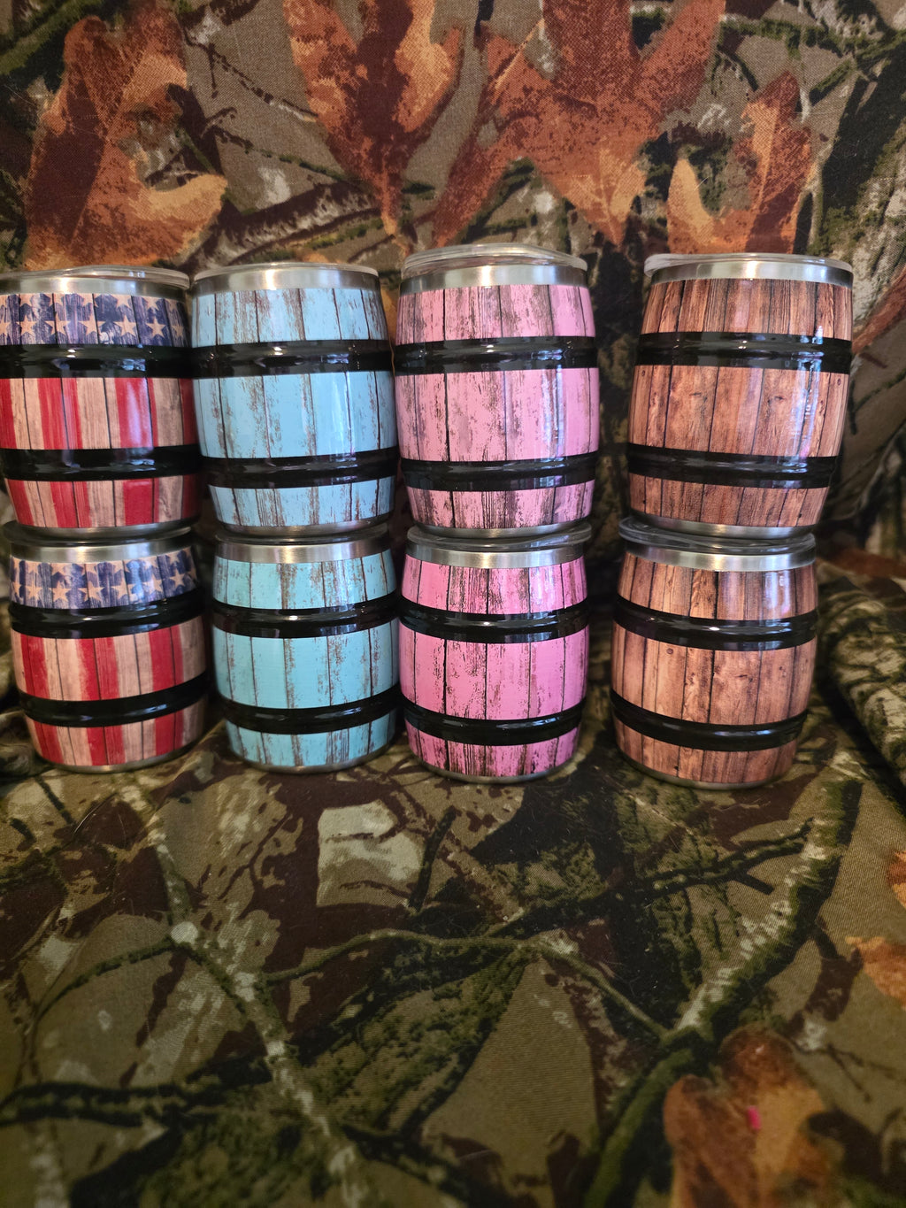 Rustic Barrel Style Stainless Steel Tumblers – Choose Your Design