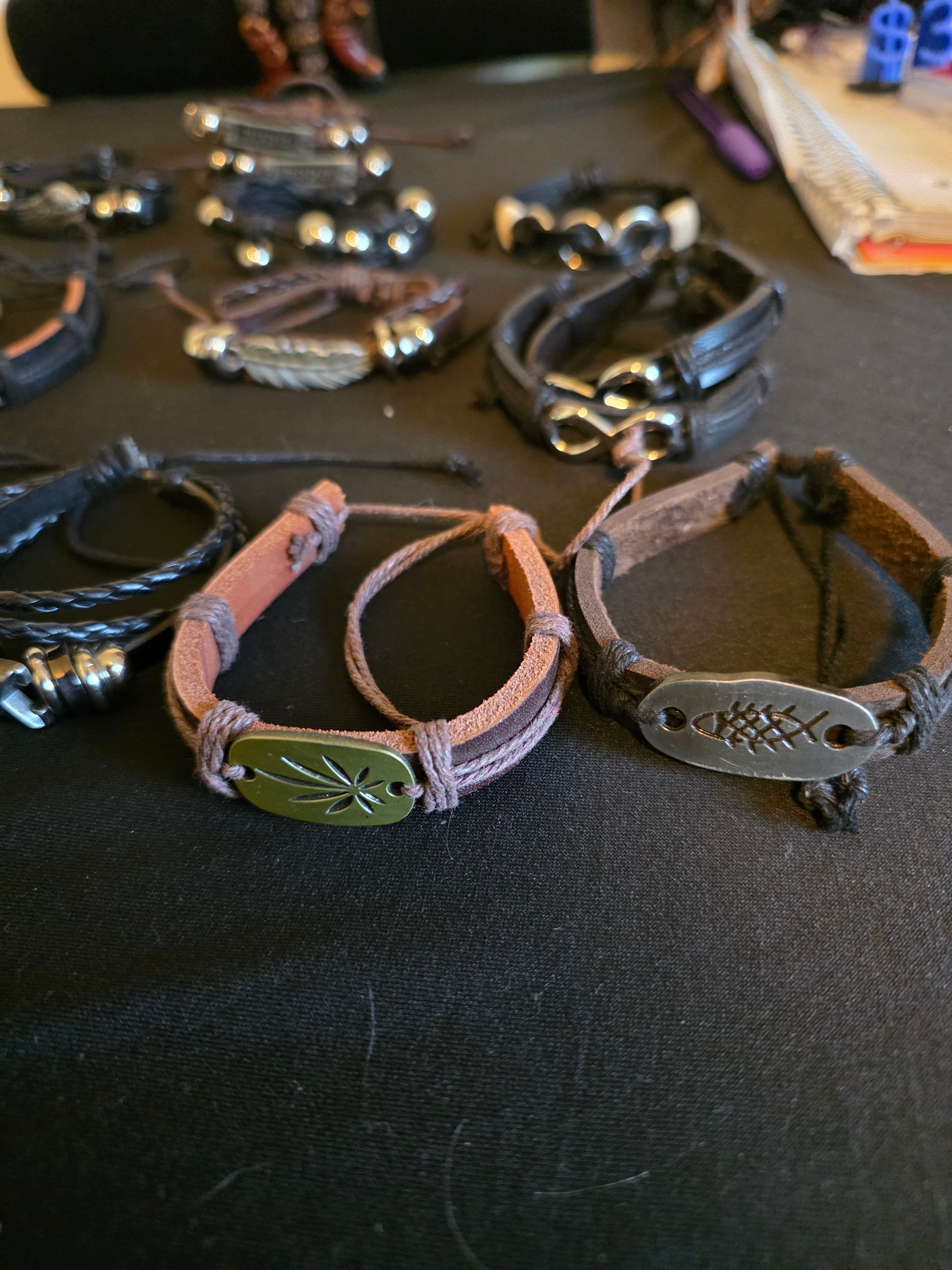 Leather Symbol & Charm Bracelet Collection