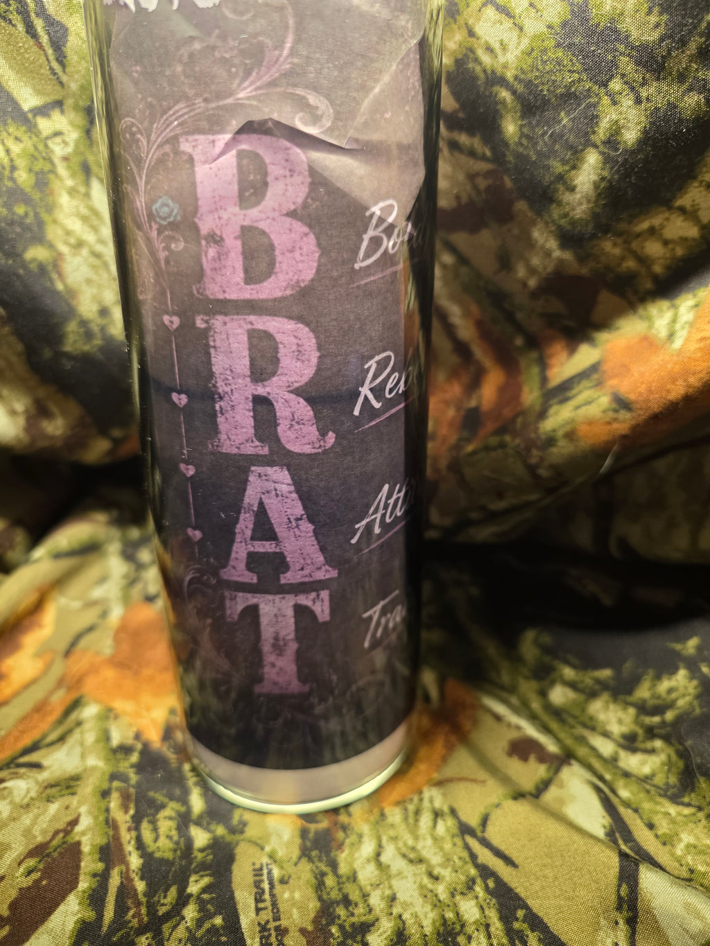 BRAT 20 oz Glass Tumbler with Lid & Straw