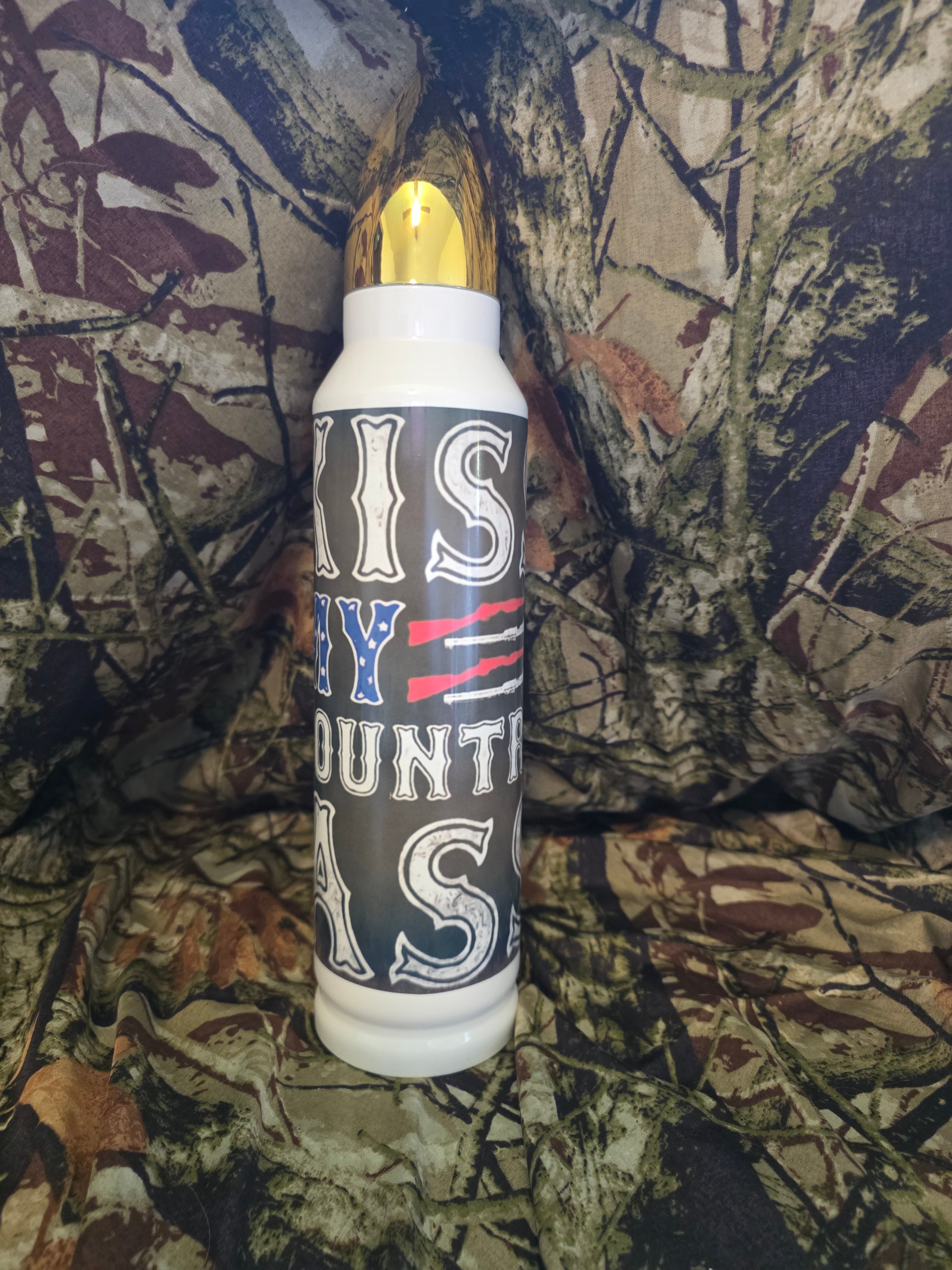 32oz “Kiss My Country Ass” Bullet Lid Thermos Tumbler