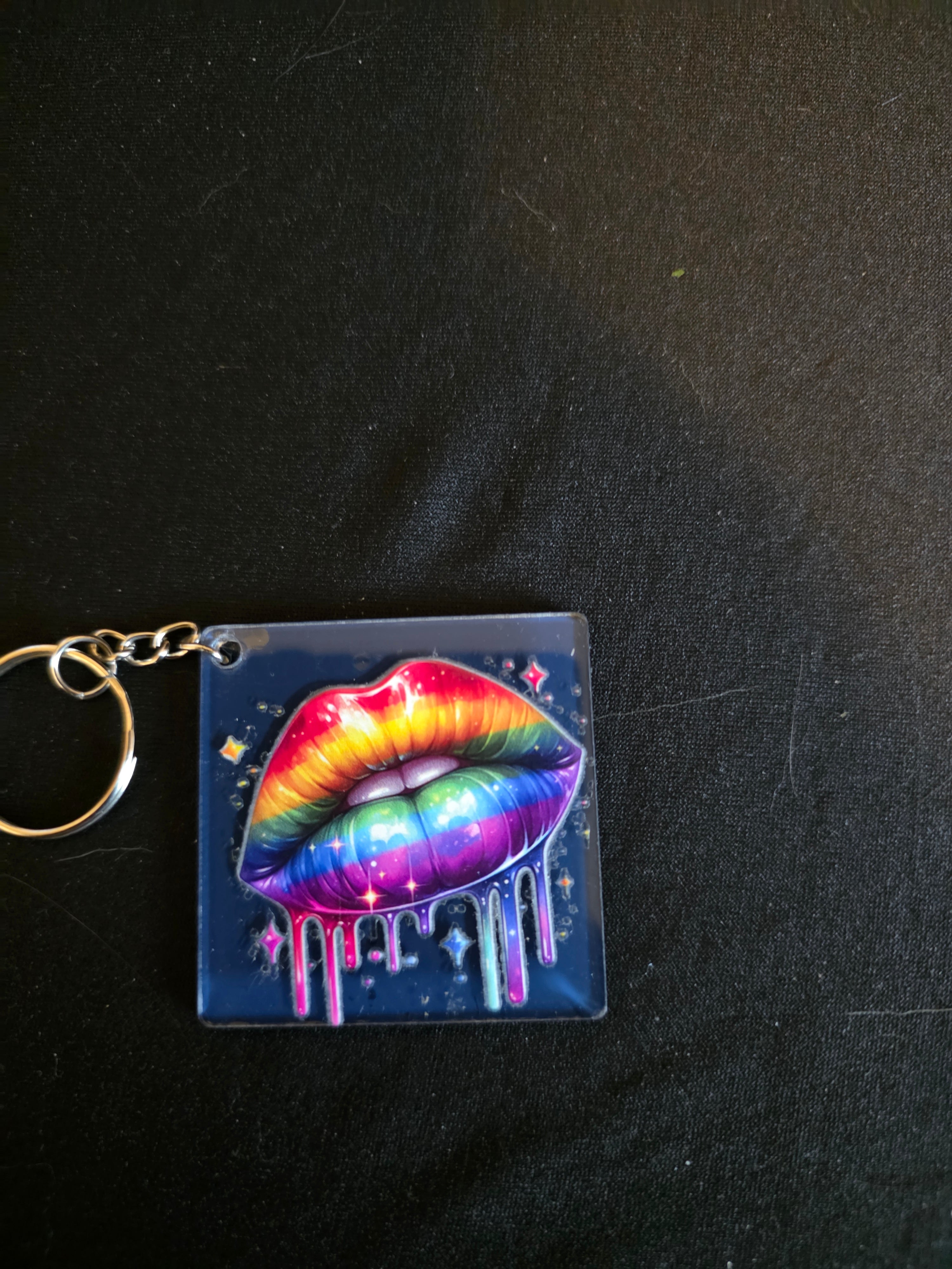 Handmade Acrylic Square Keychains – Assorted Designs