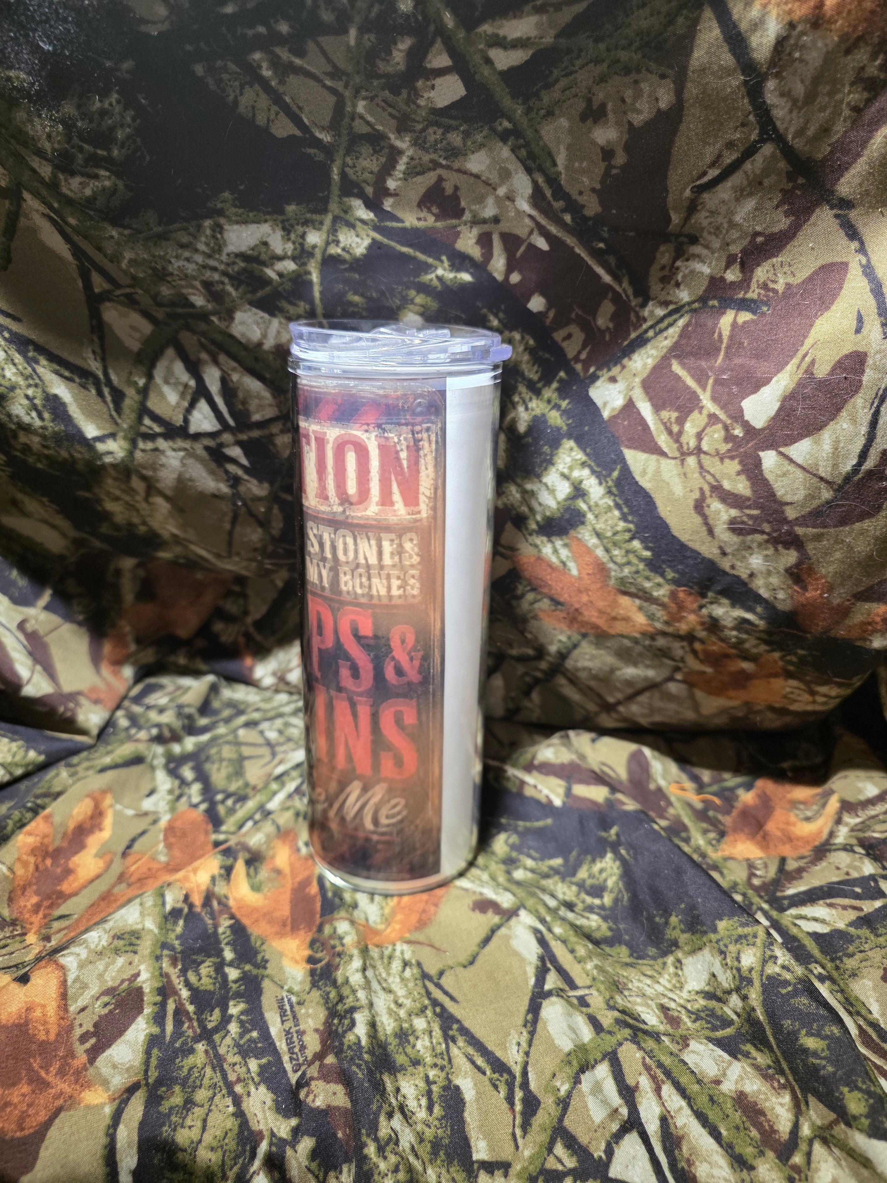 Caution - Whips & Chains 20 oz Glass Tumbler with Straw