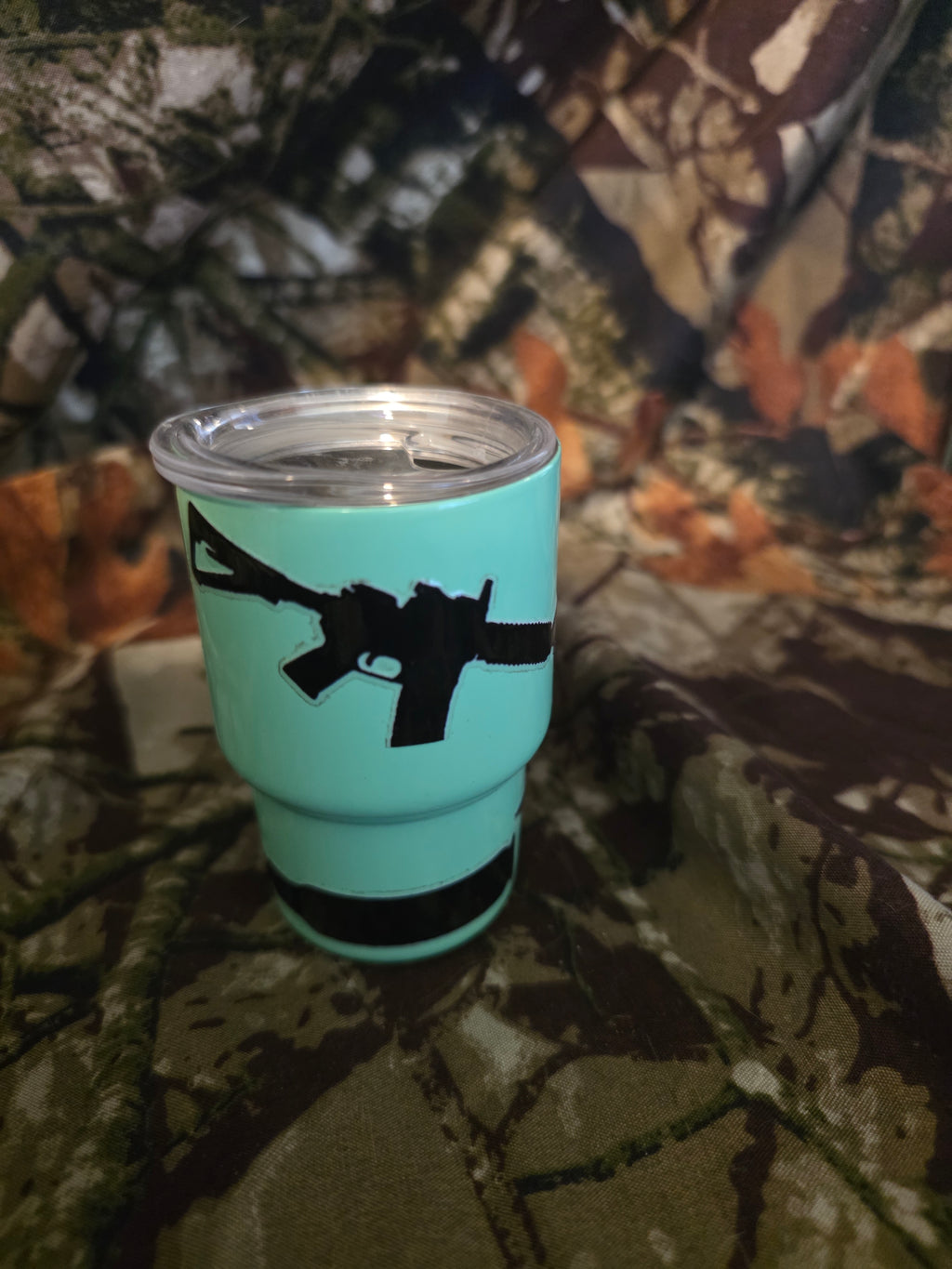 Tactical Style Mini Tumbler – Black & Mint Cup