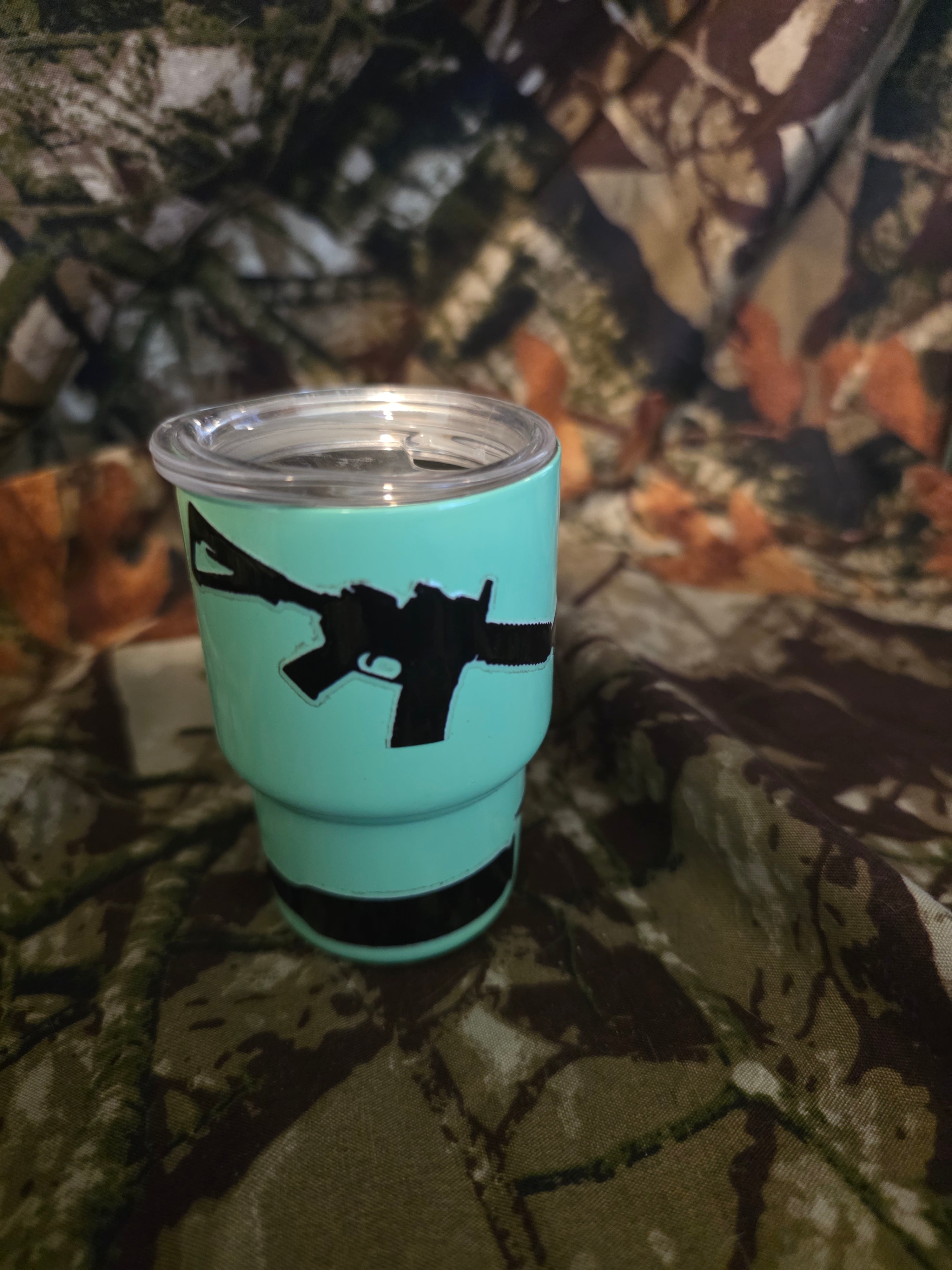 Tactical Style Mini Tumbler – Black & Mint Cup