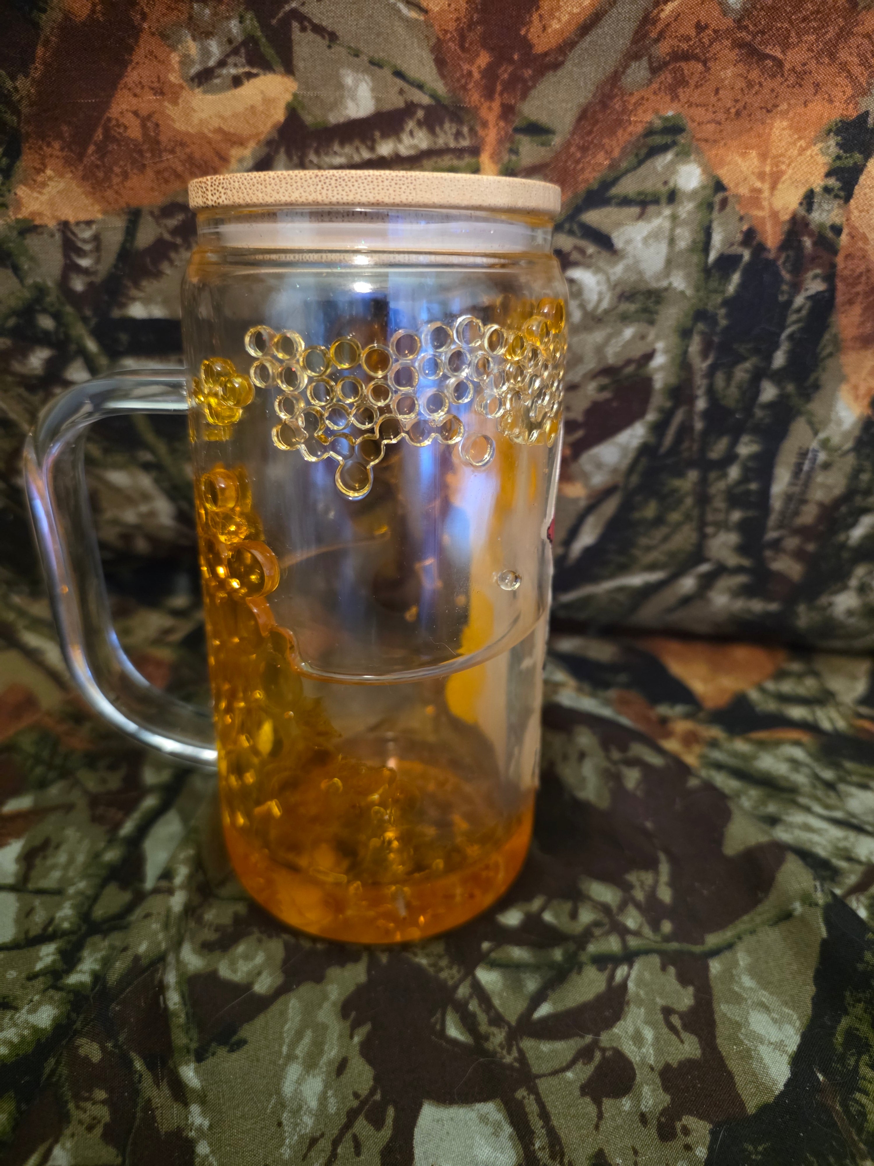 16 oz Glass Snow Globe Tumbler With Handle – Spooky Pumpkin Coffee Cup