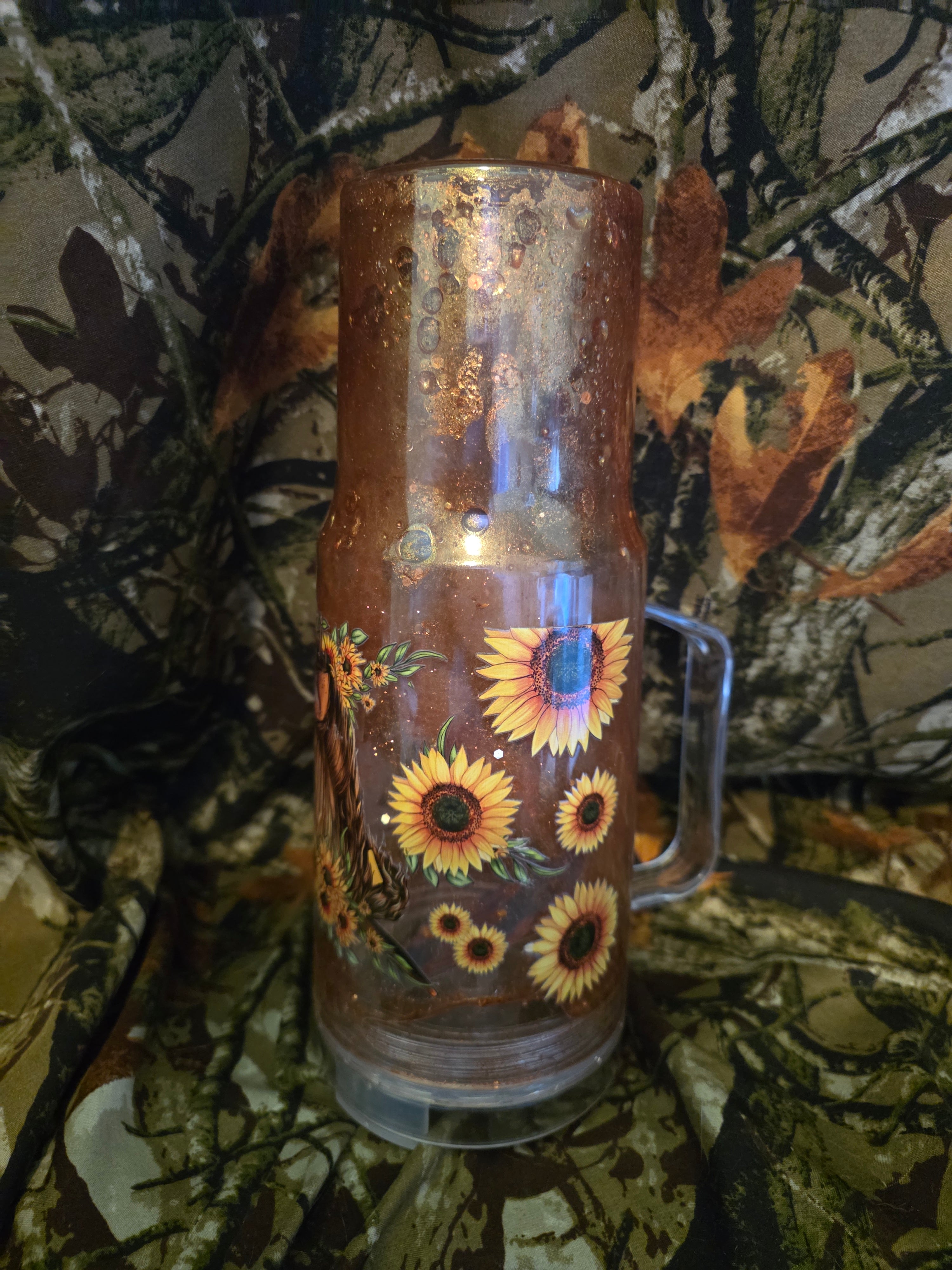 Sunflower Highland Cow 40 oz Snow Globe Tumbler