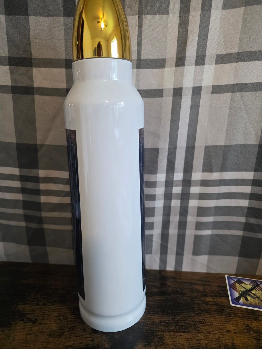 Navy "Never Again Volunteer Yourself" 32 oz Bullet Thermos