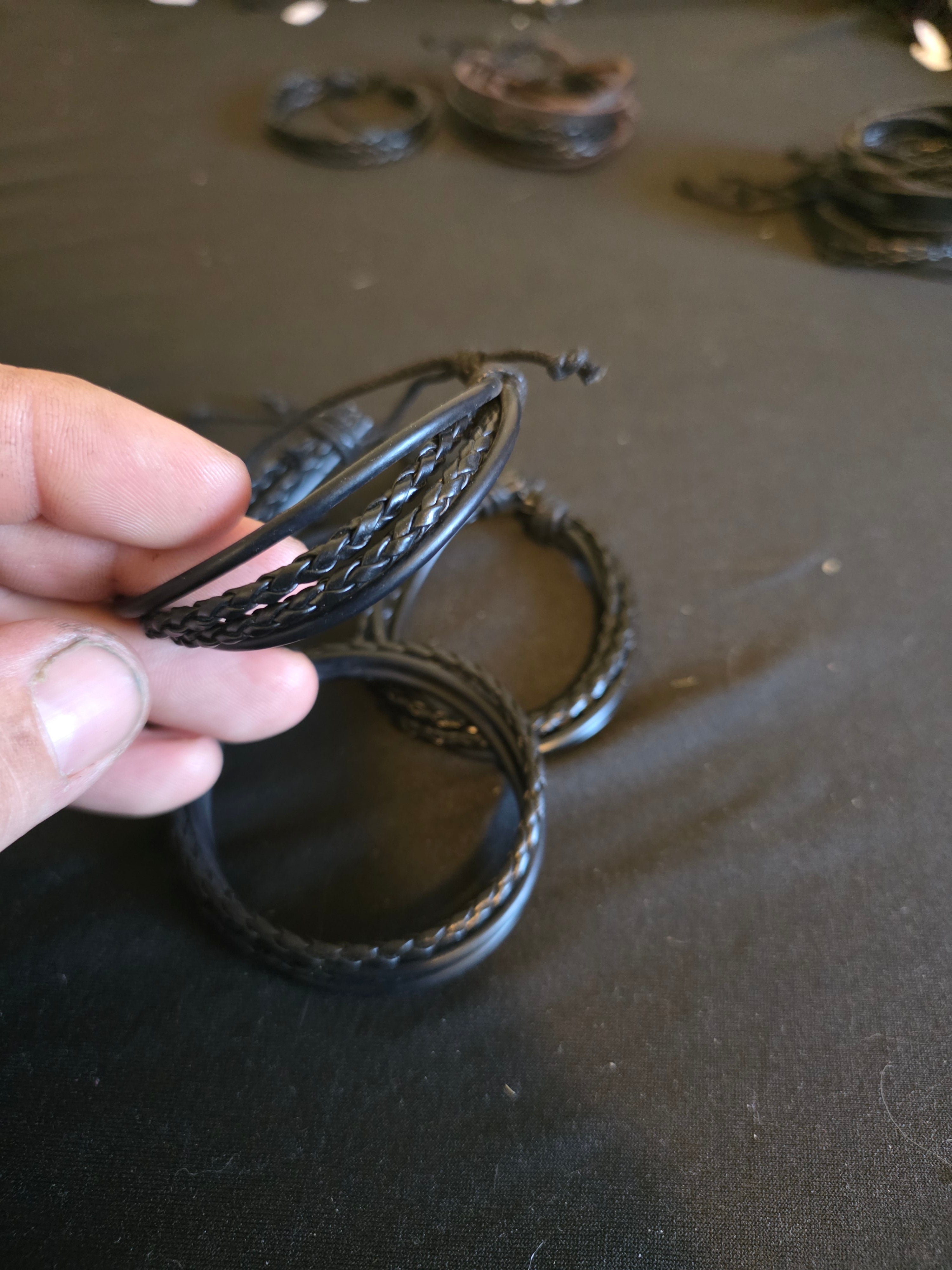 Classic Leather Bracelet Collection II – Adjustable Braided & Layered Leather Bracelets