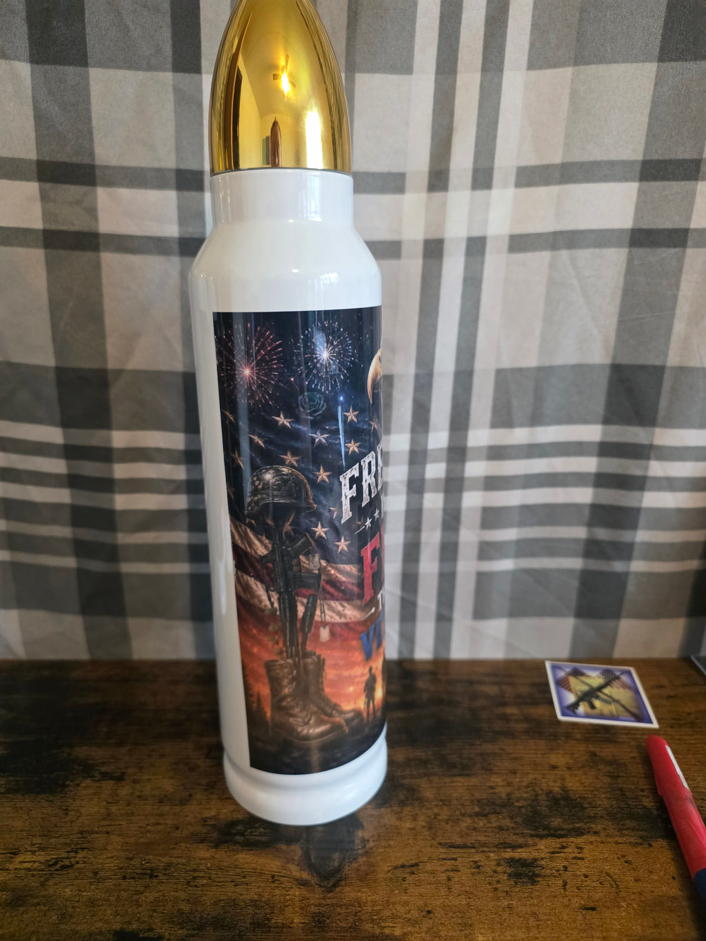 Freedom Isn't Free – Thank a Veteran 32 oz Bullet Thermos