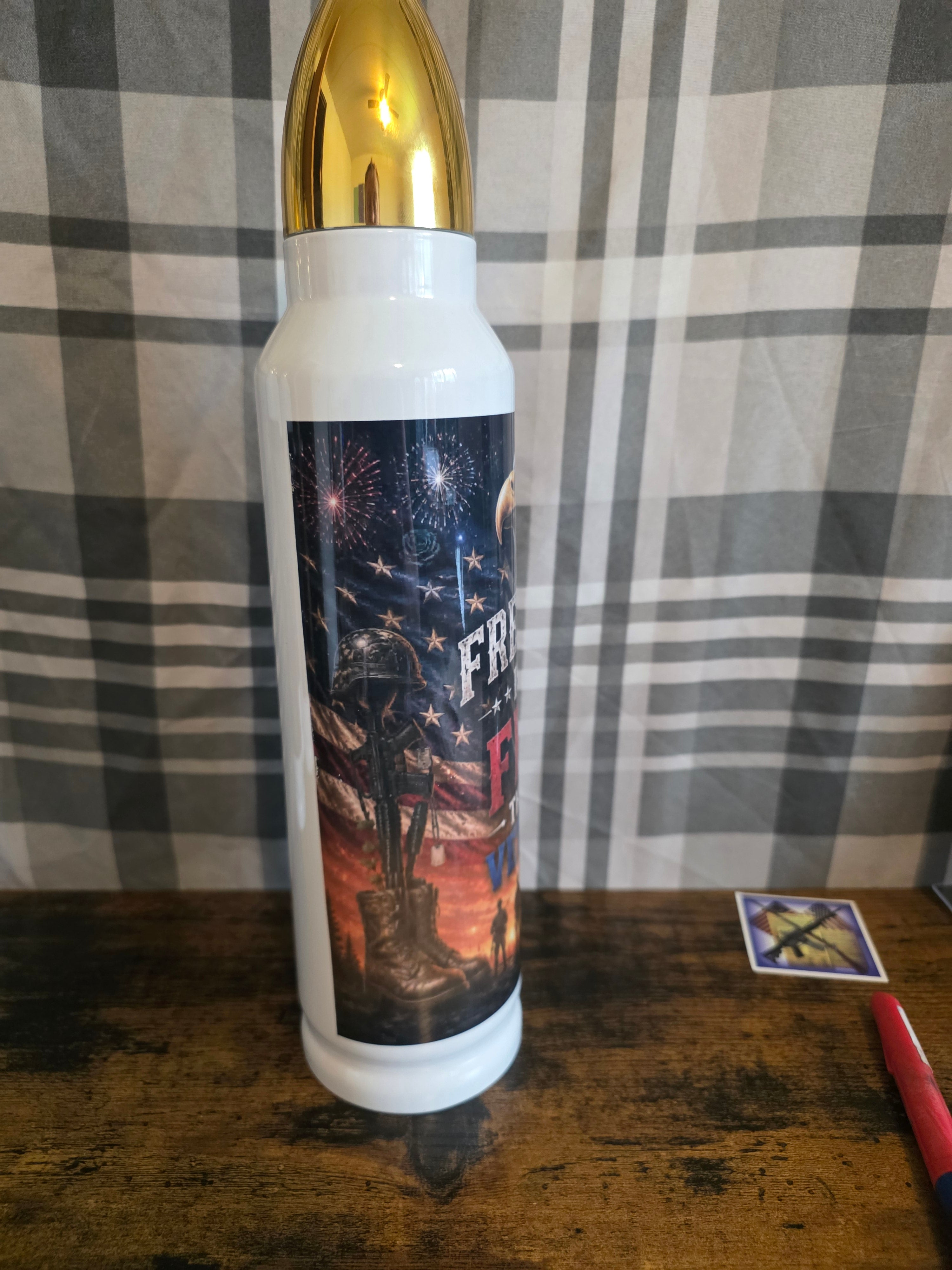 Freedom Isn't Free – Thank a Veteran 32 oz Bullet Thermos