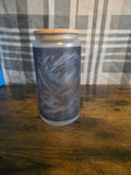 Glow in the Dark Blue Dragon 16 oz Frosted Glass Cup with Bamboo Lid