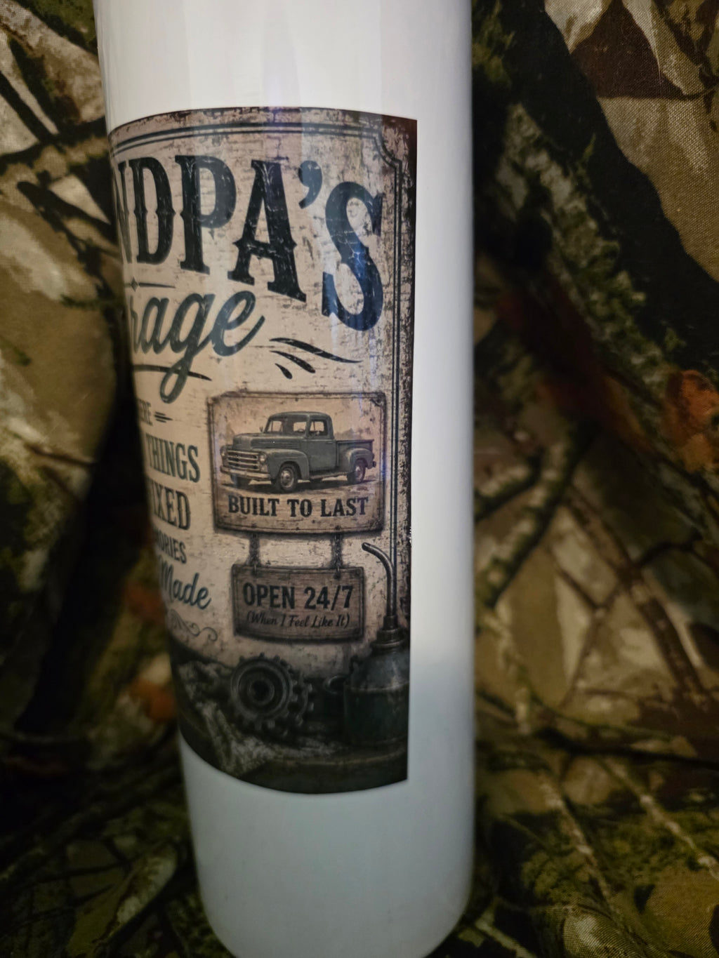 Grandpa's Garage Where Broken Things Get Fixed and Memories Are Made 30 oz Skinny Tumbler
