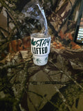 Stay Lifted Mini Tumbler – White Quote Cup