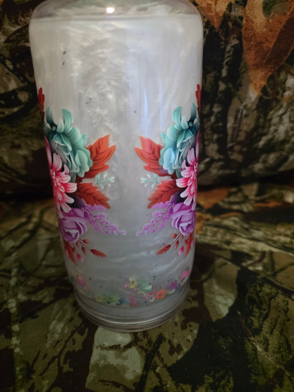 16 oz Plastic Snow Globe Tumbler – Colorful Owl Glitter Cup