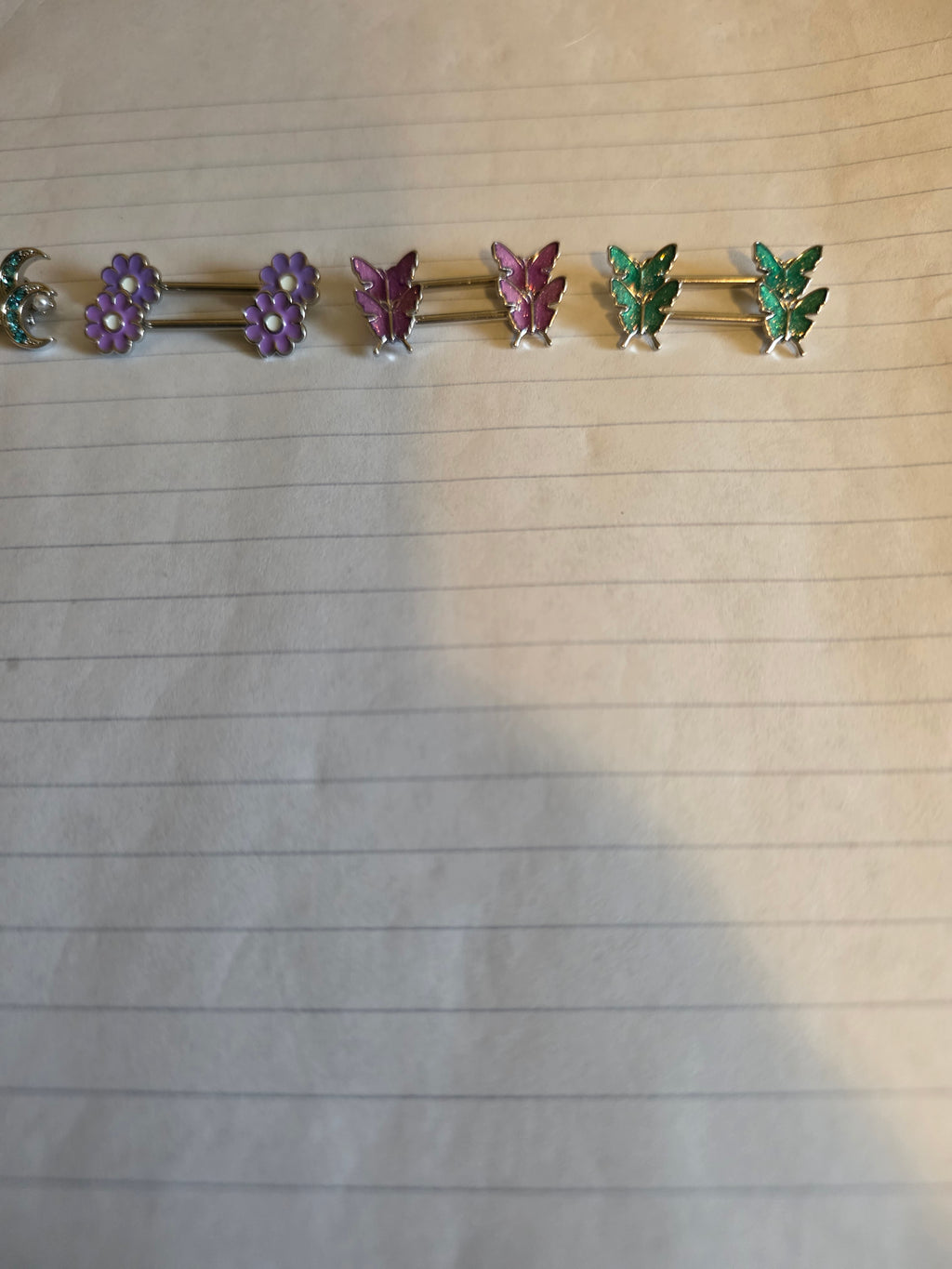 Surgical Steel Decorative Nipple Barbells – Floral & Butterfly Designs