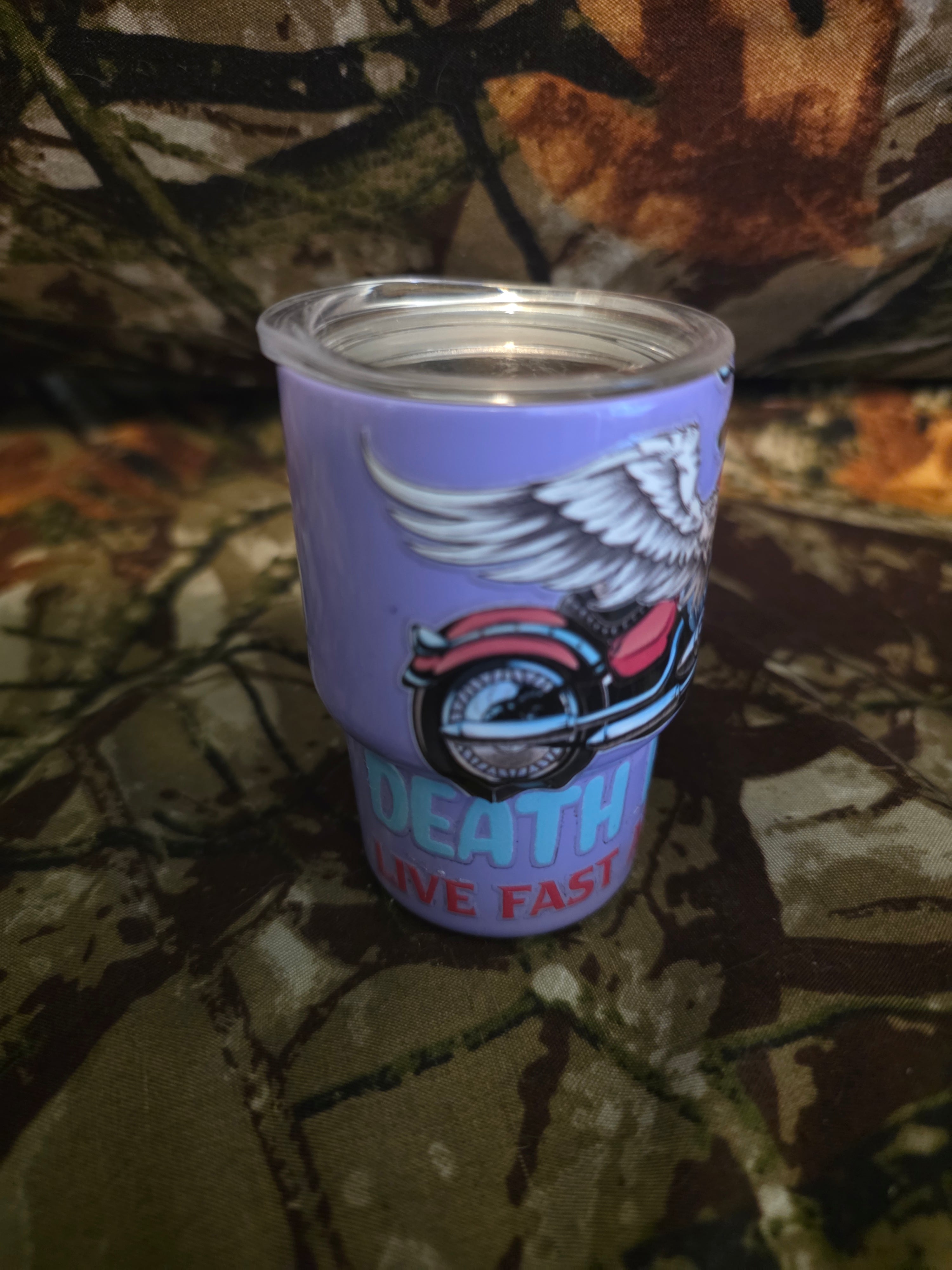 Purple Biker Mini Tumbler – Ride Fast Ride Free