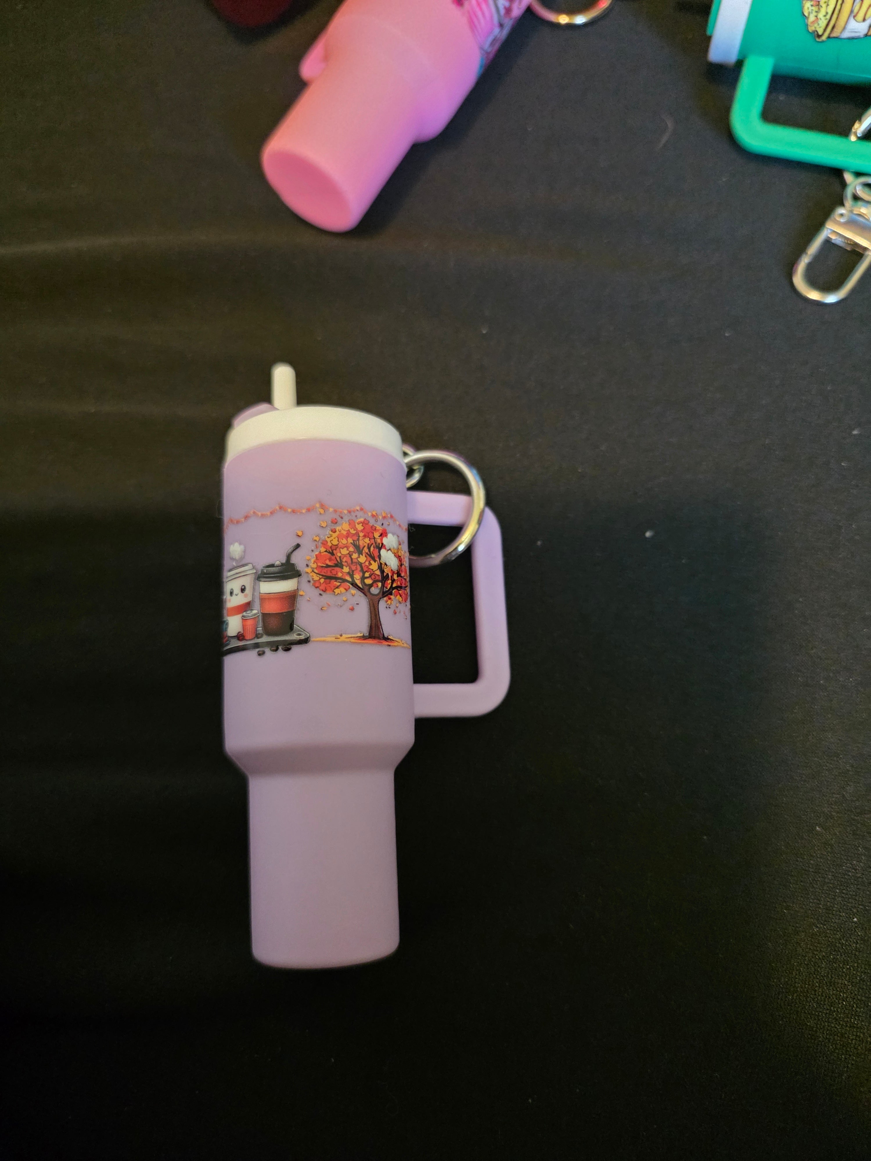 Coffee & Beverage Mini Tumbler Keychain & ChapStick Holder
