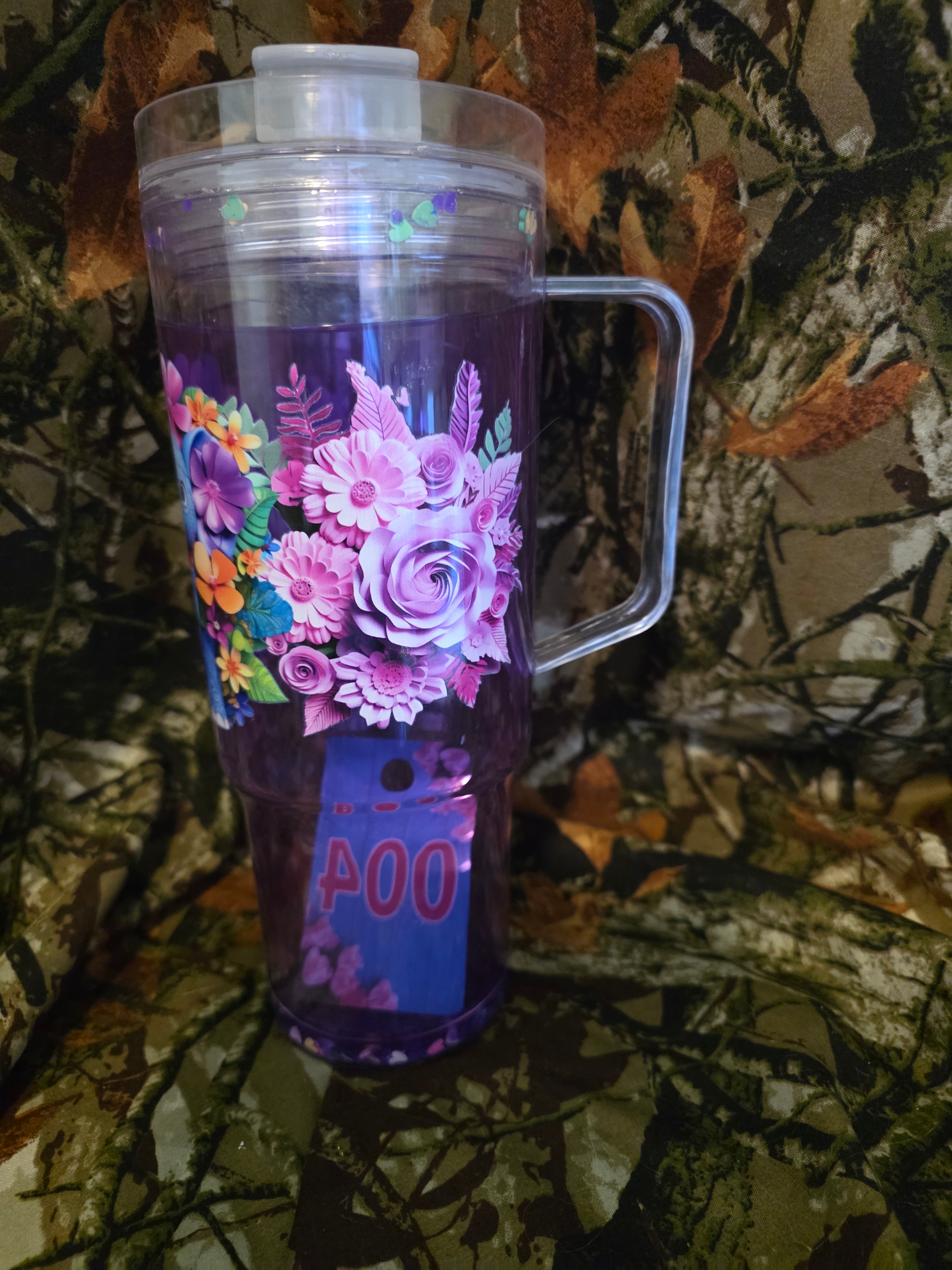 Floral Elephant 40 oz Snow Globe Tumbler